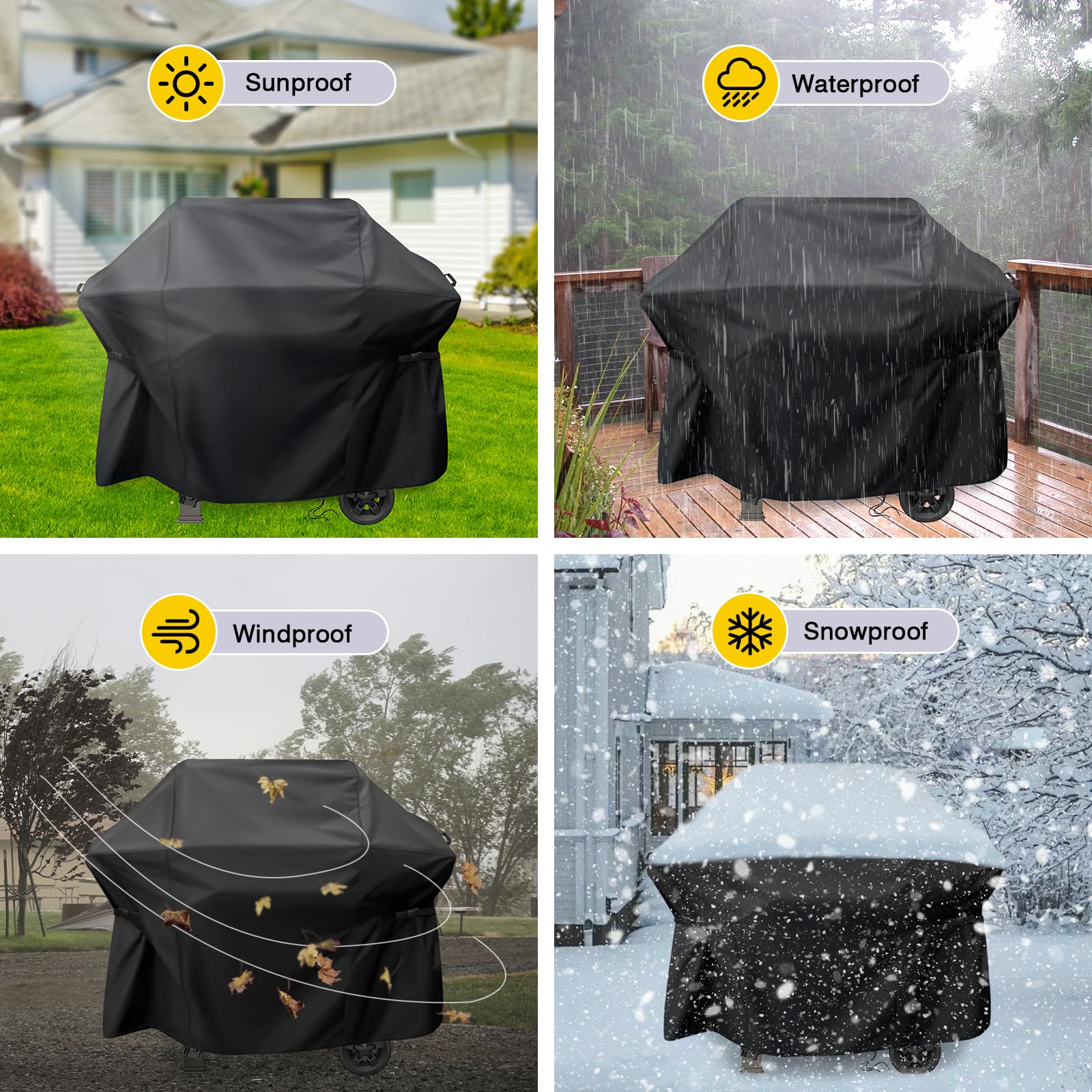 Copertura per griglia Weber Spirit a 4 fuochi E-425 a propano liquido, copertura impermeabile esterna per griglie Weber Spirit serie 300 e 400, copertura resistente per barbecue