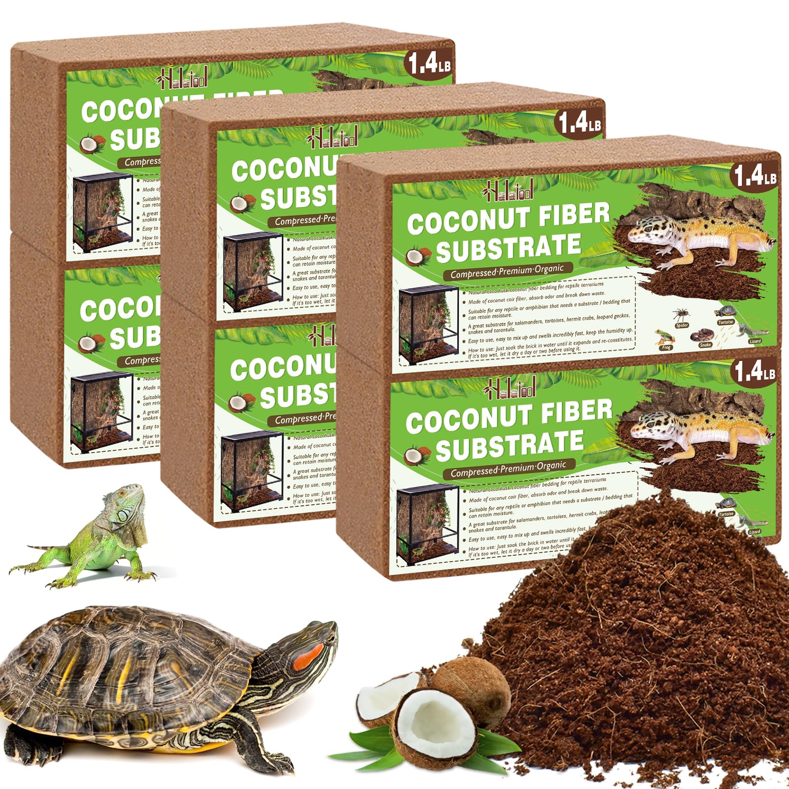 Halatool 6 Pack Coconut Fiber Tortoise Substrate