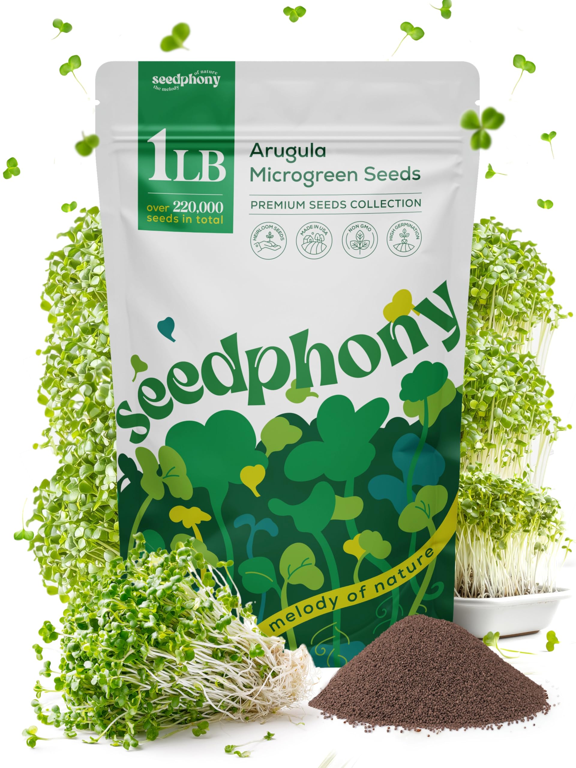 Seedphony Arugula Sprouting & Microgreens Seeds