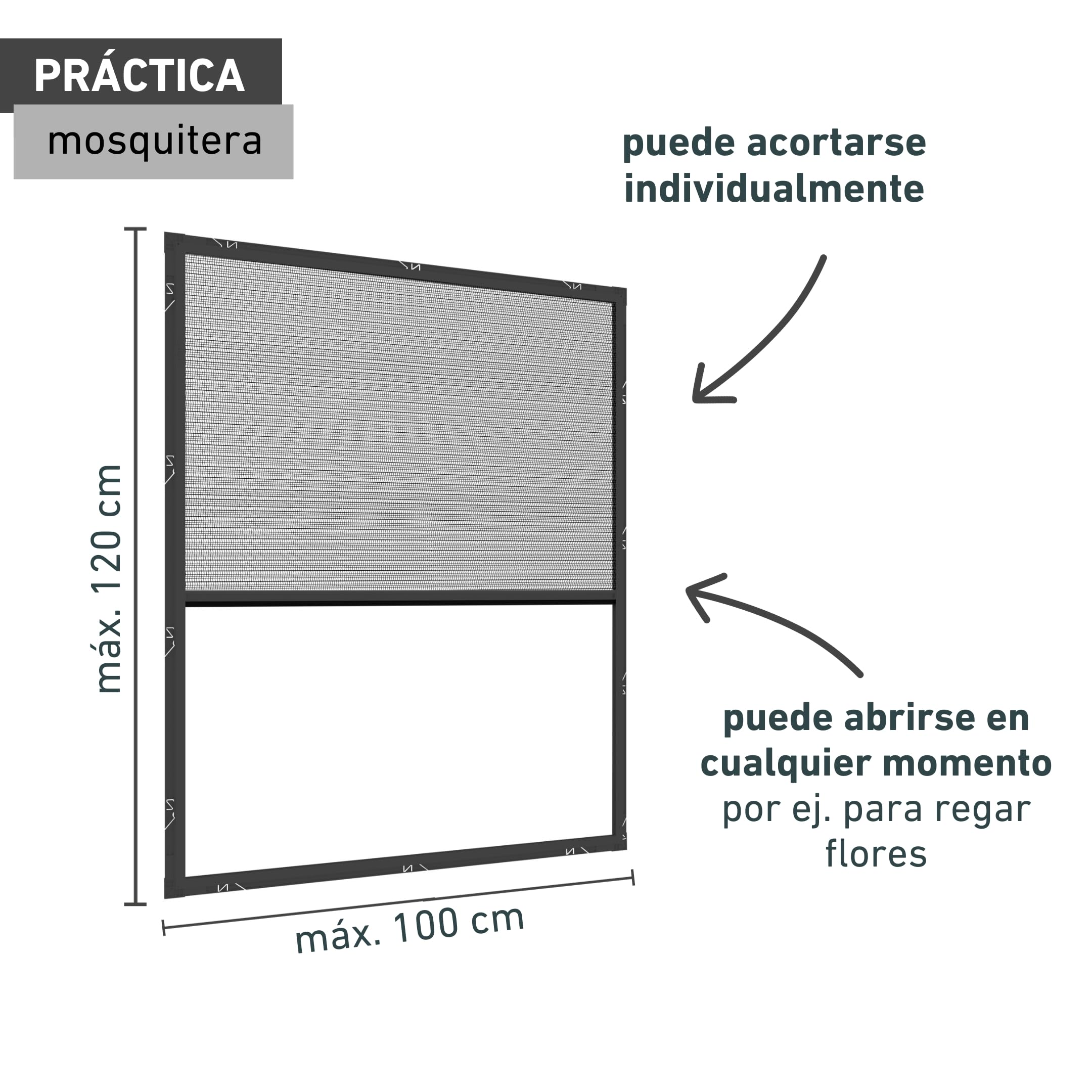 Windhager Expert 03243 - Estor Plisado para Ventana (ultraplano, 100 x 120 cm), Color Gris