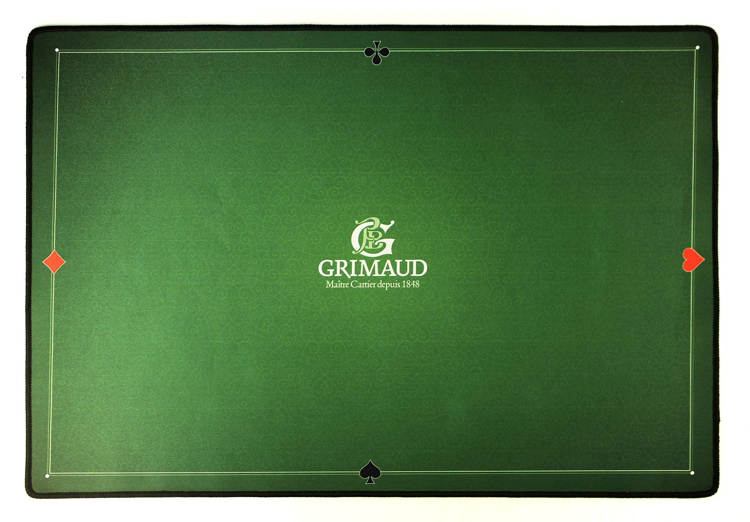 La Ducale - Alfombra de Cartas de Neopreno de 40 x 60 cm - Verde - Antideslizante - Belote/Póker/Tarot/Coinche