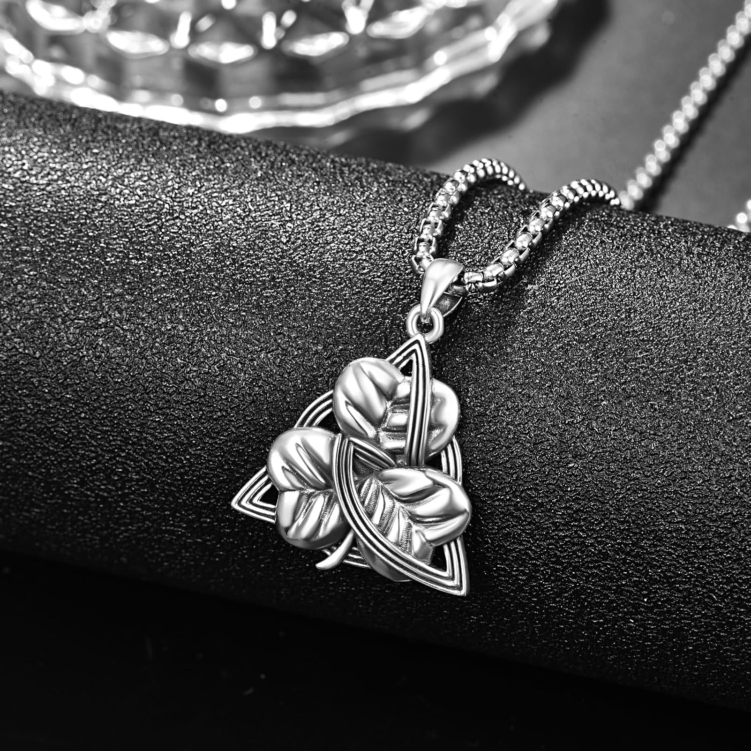 Palpitate 925 Sterling Silver Viking Runes Celtic Knot Pendant Necklace Celtic Amulet Irish Jewelry Gifts for Men Women