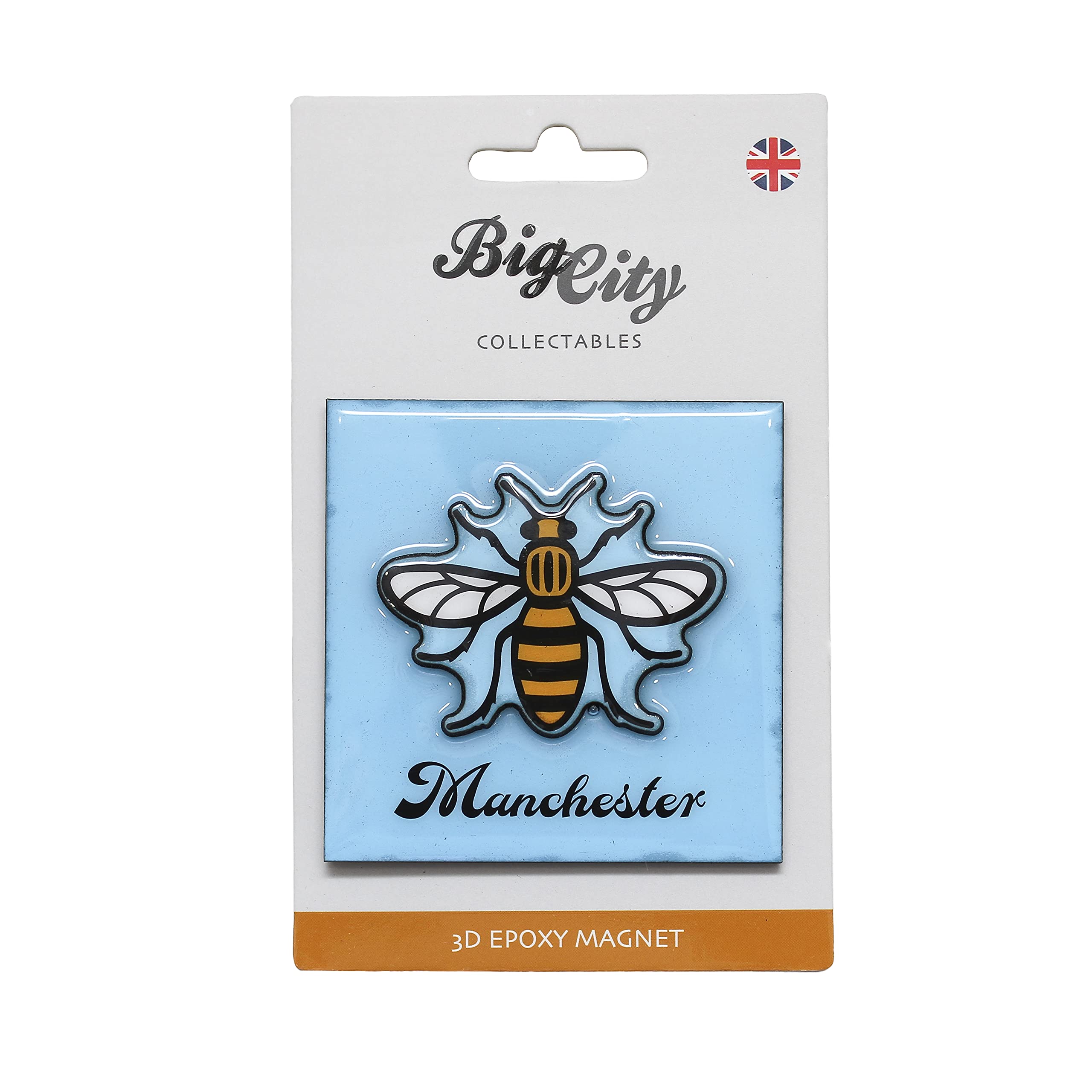 Big City 3D Epoxy Fridge Magnet Manchester Bee Liverpool Birmingham Newcastle Skyline Liver Bird (Bee Mosaic 3D Epoxy)