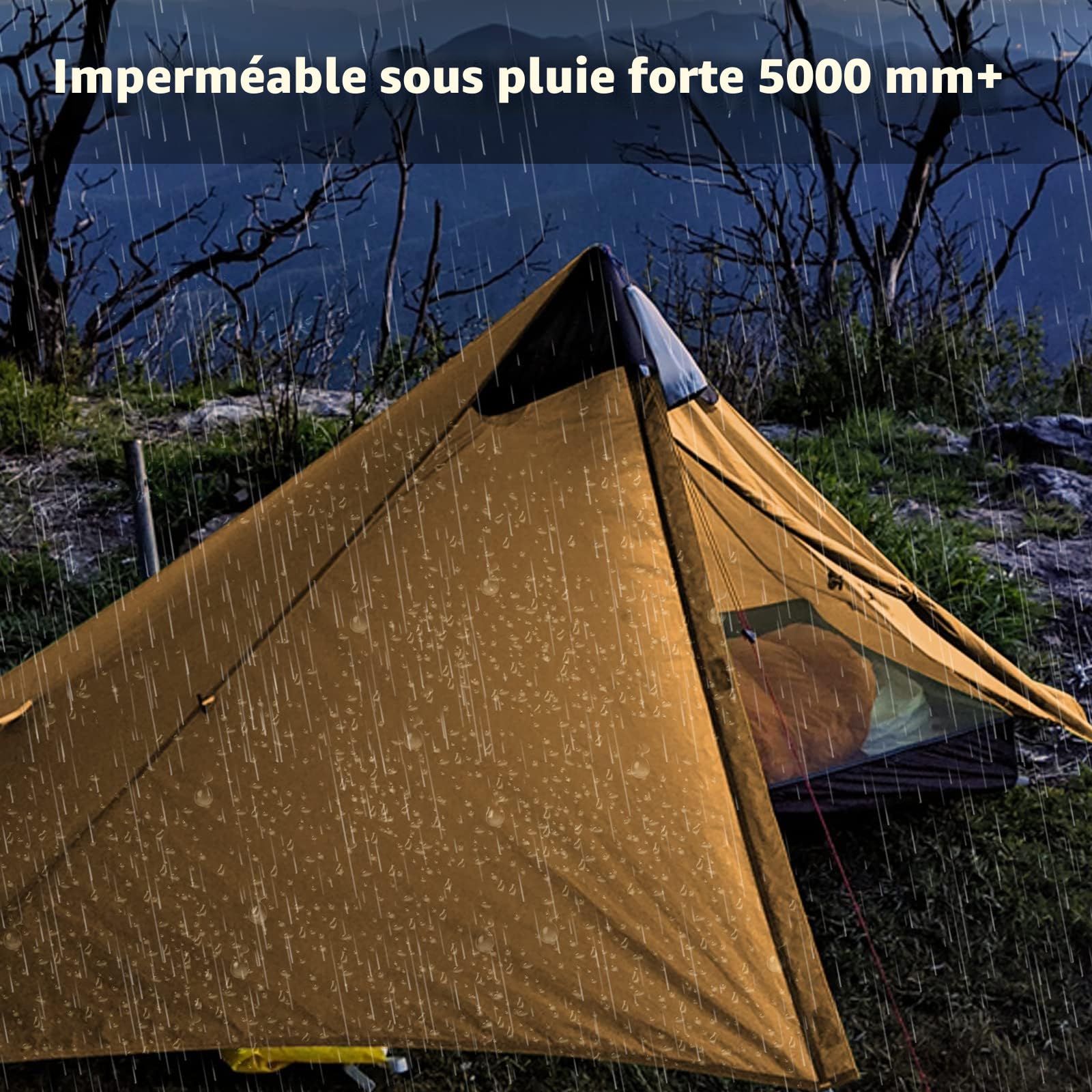 Night Cat Tente Ultra Légère: 1 Personne Imperméable Legere Tente de Randonnée pour Camping Trekking Montage Facile