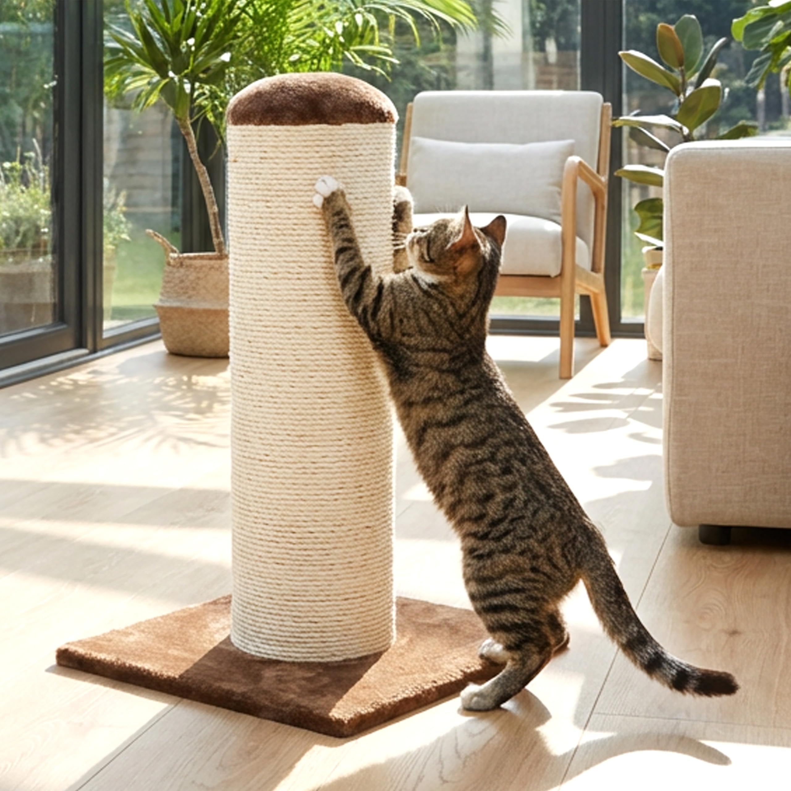 Cat Scratching Post Large by Cozy Pet Deluxe Fat Boy Super Large Scratcher Activity Centre with Heavy Duty Sisal in Chocolate XXL CT07-Choc, Kitten. โ image 1