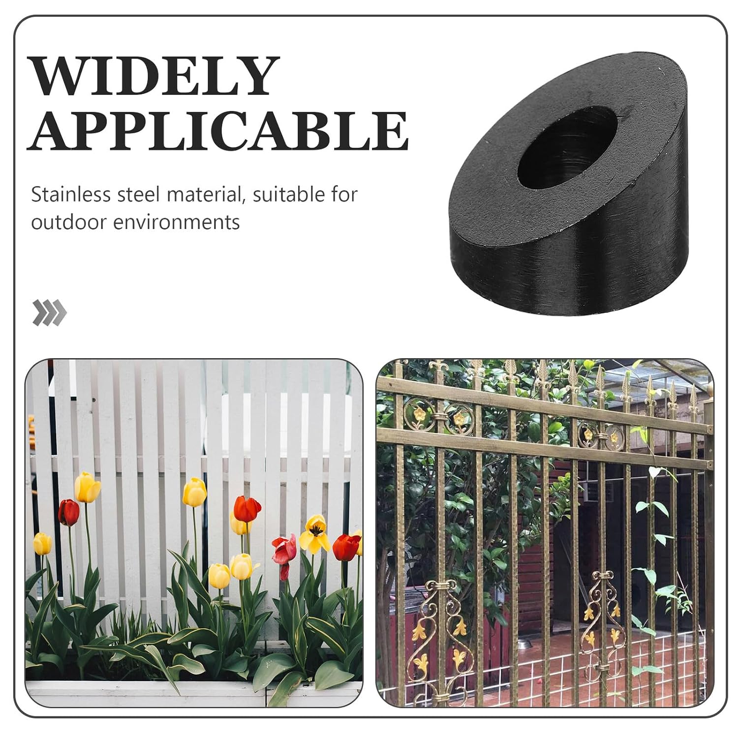 4pcs Stainless Steel Angle Beveled Washers for Deck Cable Railing Curved Surface Spacers for Metal Posts Hardware Preventing Pull-Through Easy DIY Installation