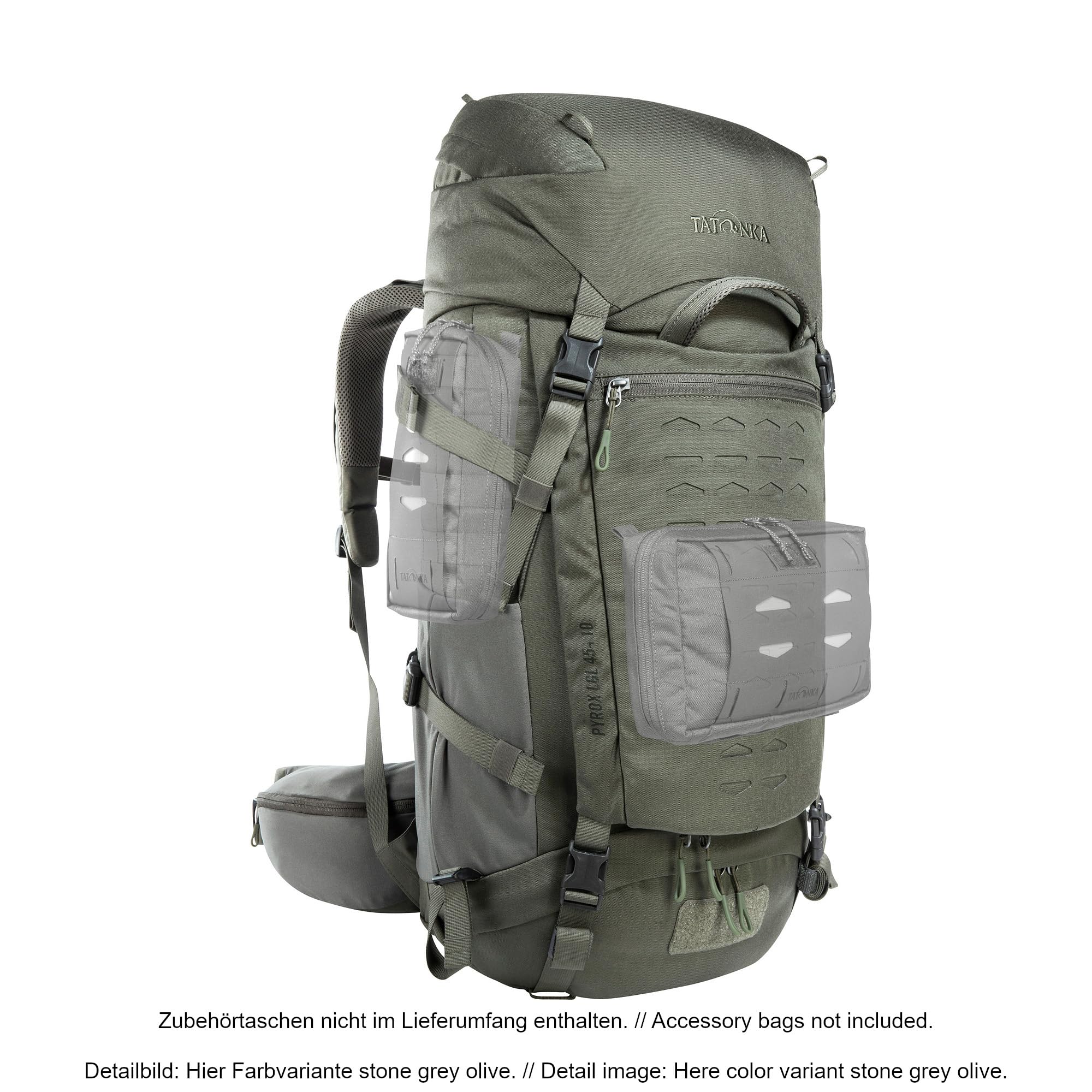 Tatonka Pyrox 45+10 BC - Tourenrucksack mit großer Frontöffnung, MOLLE-System, Bodenfach, Regenhülle und stufenlos einstellbarem Rückensystem - 55 Liter