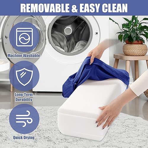 Miniatura 4 de MABOZOO Almohada de yoga, esponja de triple capa, cojín rectangular de yoga con asa de transporte, almohada de meditación con funda lavable para