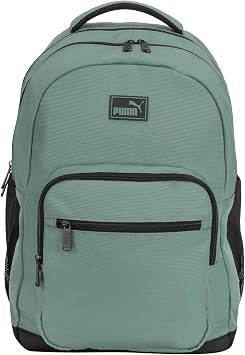 PUMA Prose Backpack with Padded Adjustable Straps, Laptop Sleeve & Water Bottle Pockets, Green Moon, One Size