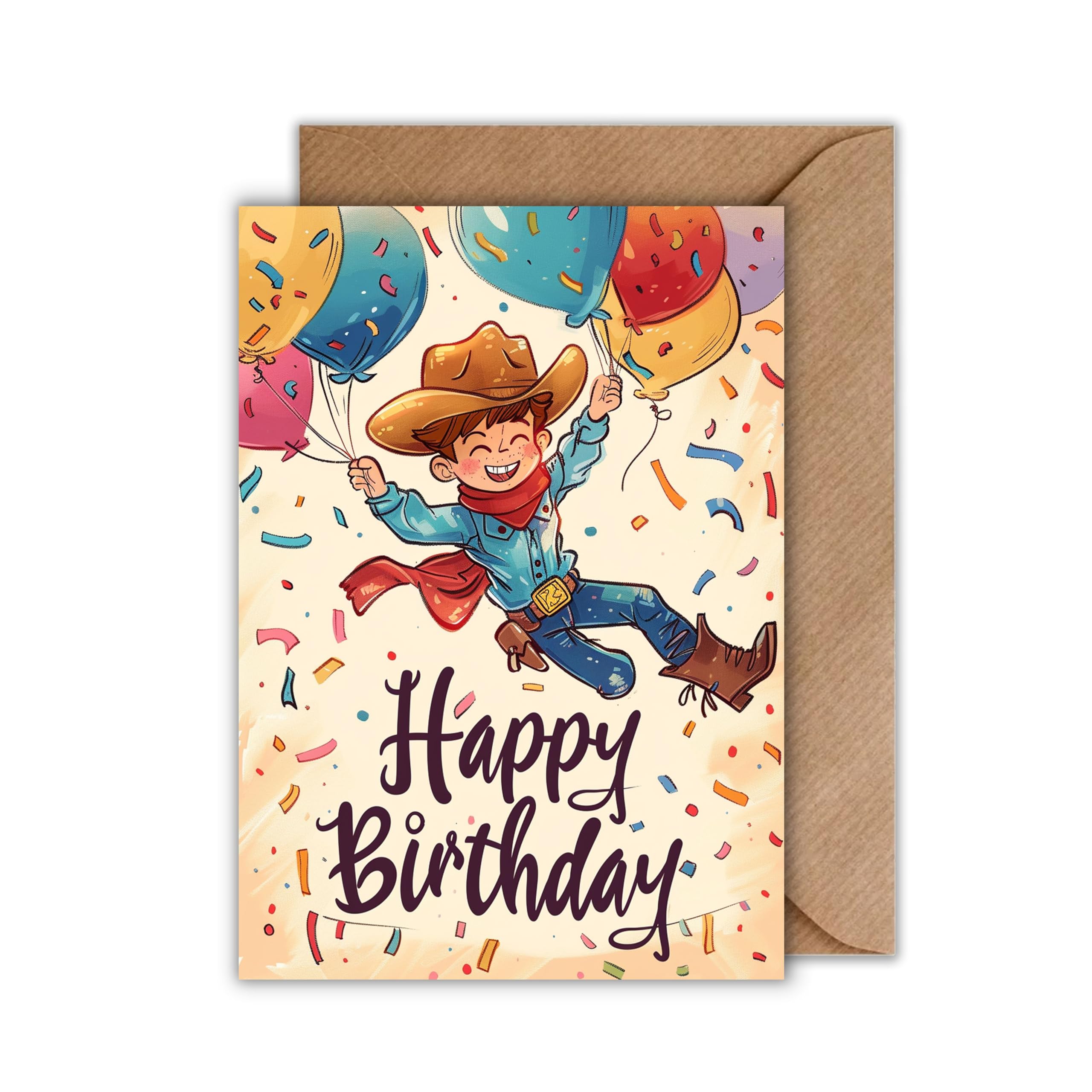 Biglietto di auguri per genero con busta - Biglietto di compleanno - Regalo - Biglietti per lui - Solo per dire - Celebrazione - Palloncini e stelle - Genero - Italia