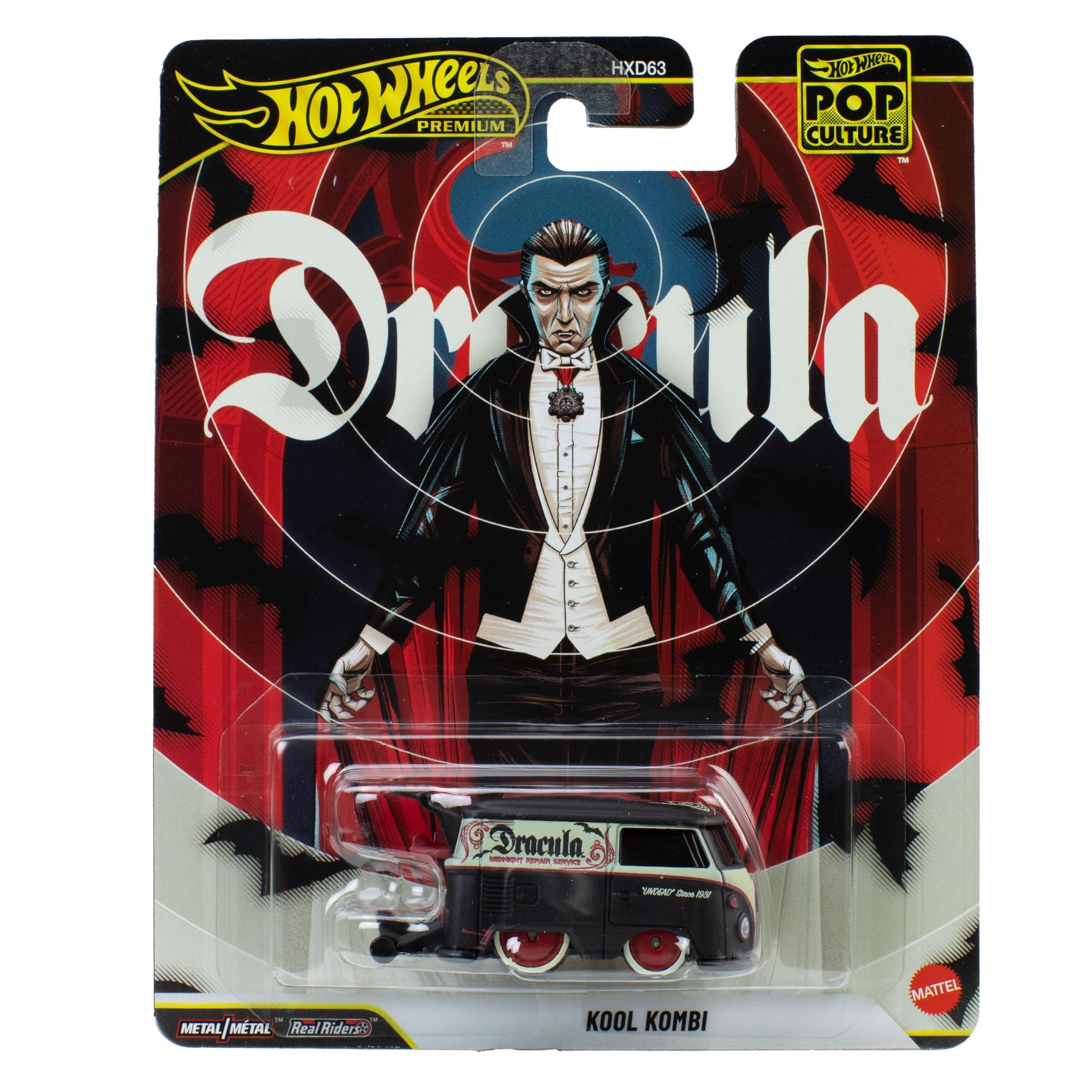 Hot Wheels Premium Pop Culture Collectible Volkswagen Kool Combi Car, Scale 1:64, Themed Design, Metal Frame, for Children from 3+ Years