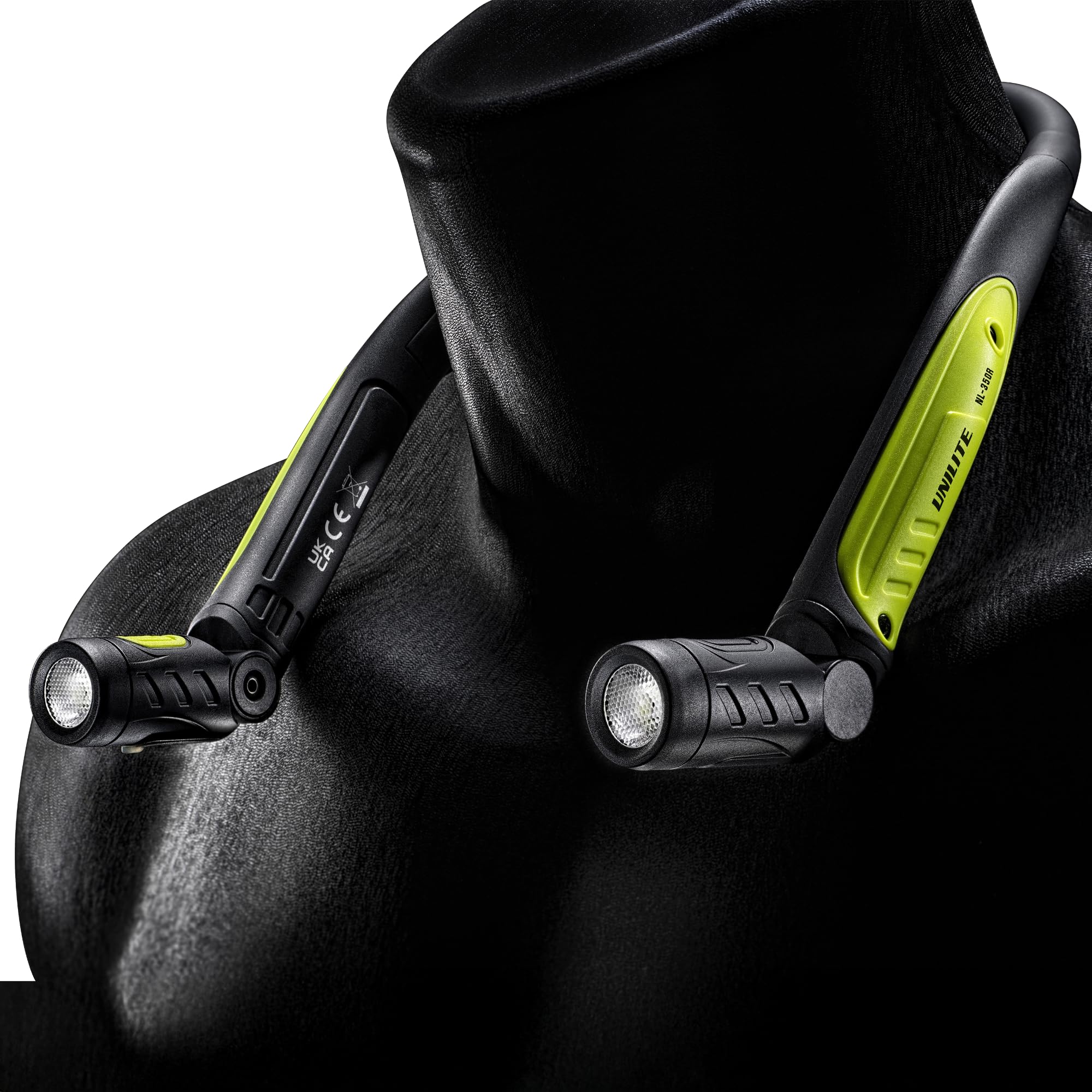 Unilite NL-350R Lampe tour de cou rechargeable par USB | 350 lumens | Grand angle de 120 degrés | 2 à 10 heures d'autonomie | Portée du faisceau de 45 m | IP54/IK07