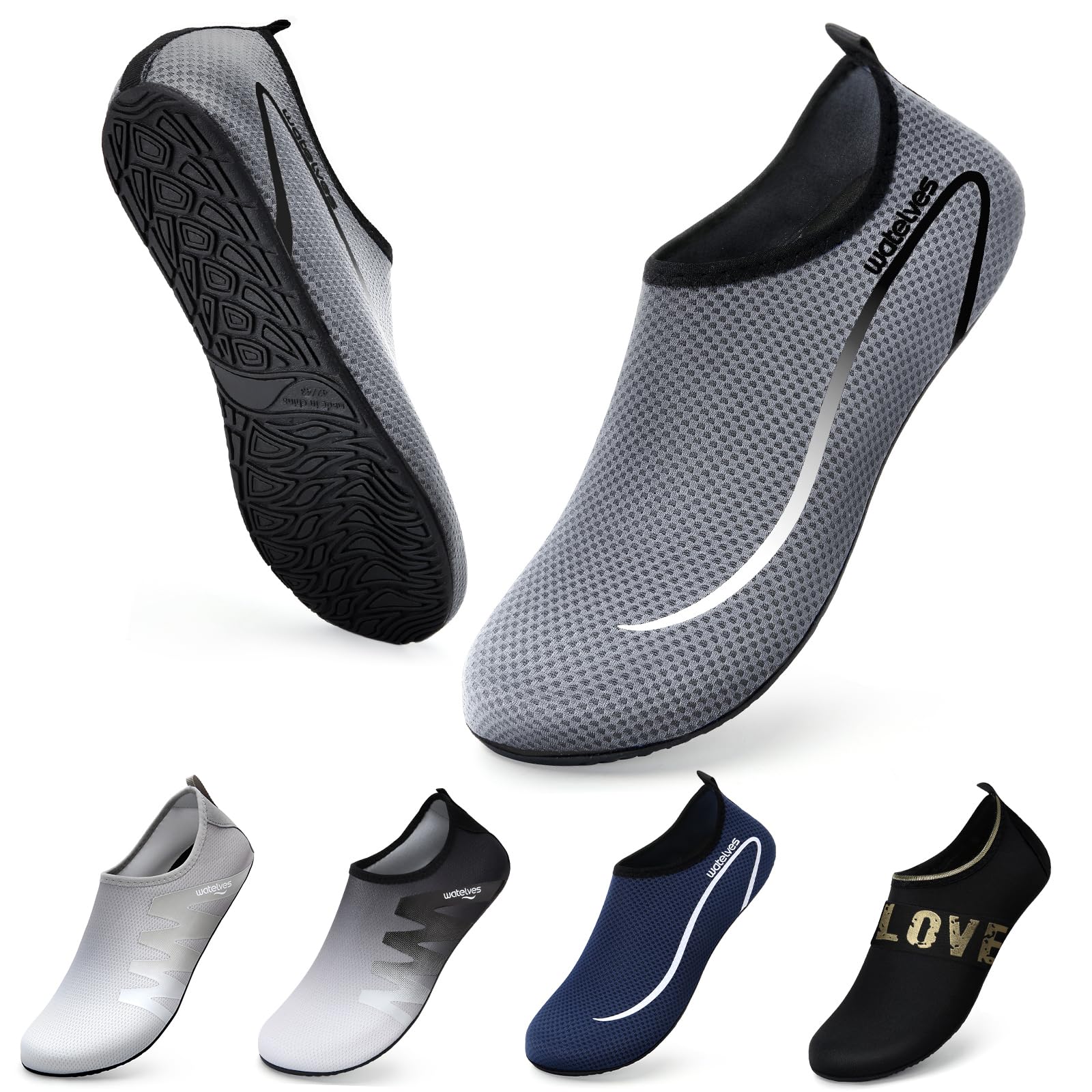 WateLvesSwim Water Shoes Aqua Socks Barefoot for Sea Beach Swimming Shoes Pool Ladies Women MensRecycled Claim Standard Blended