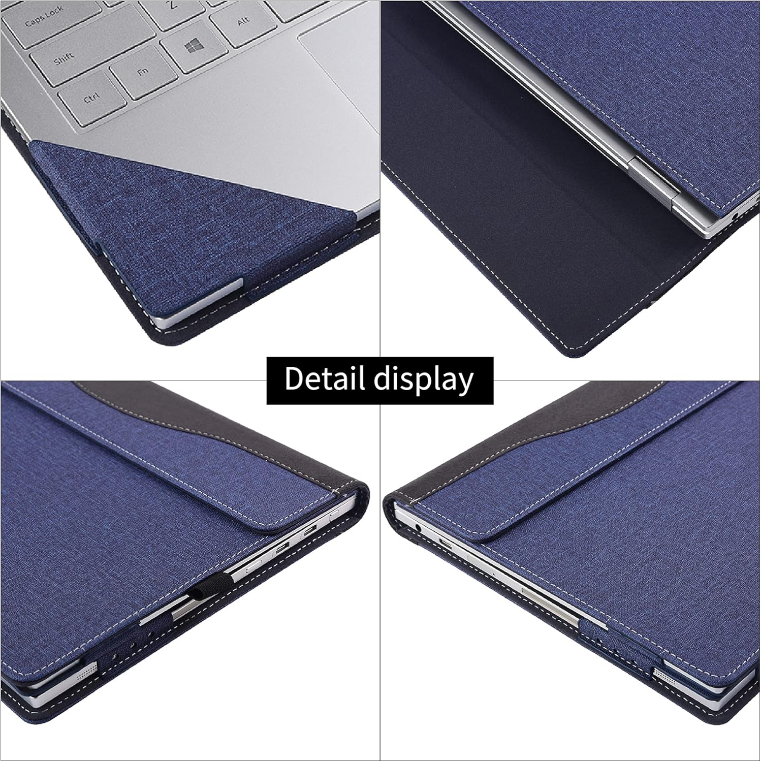Laptop Cover Case for Samsung Galaxy Book Flex 15.6 inch 950QCG-X01 / X03, Sleeve Protective case for Samsung Galaxy Book Ion 15.6”,PU Leather Protective Skin Notebook Cover (Dark Blue)