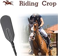 Vista 5 de RIDIN Cultivo de caballos de 18 pulgadas, látigo de 33 pulgadas, látigo ecuestre de cuero para caballos - Cultivos para caballos