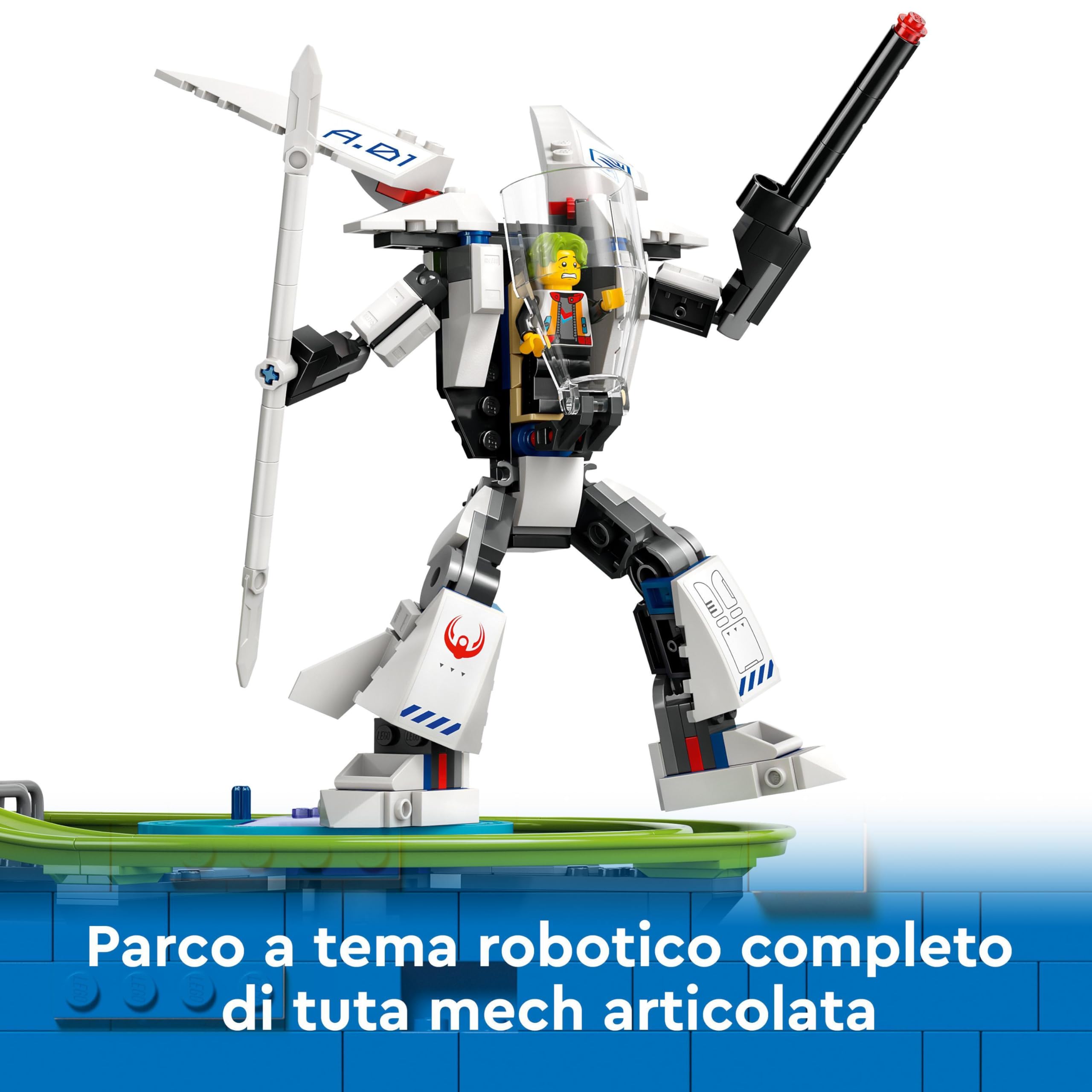 LEGO City Montagne Russe di Robot World, Parco Giochi Avventura per Bambini e Bambine da 8 Anni in su da Costruire, Giocattolo Creativo con Mech Snodabile, Idea Regalo di Compleanno 60421