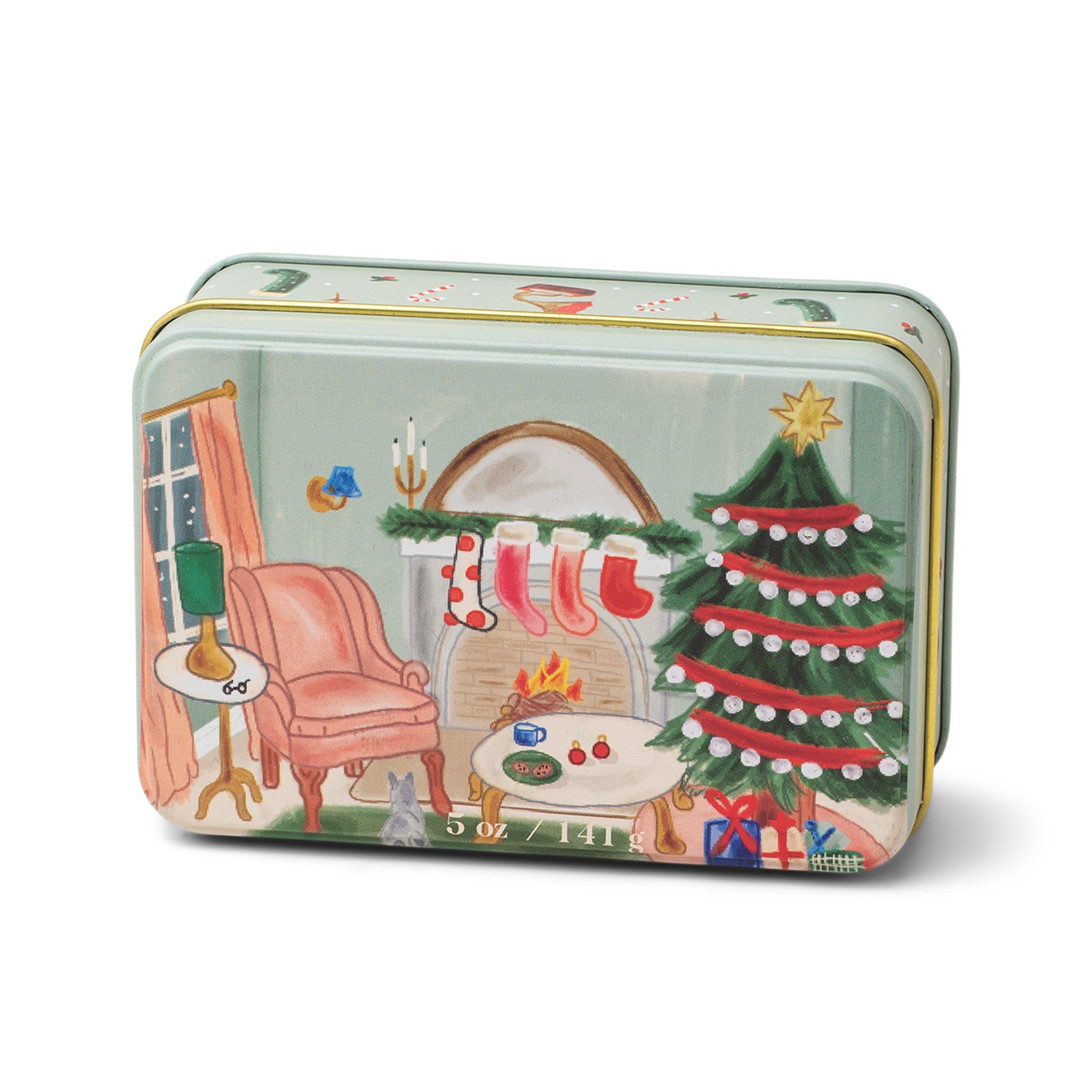Paddywax Holiday Candles Small 2-Wick Scented Soy Wax Candle in Tin, 5-Ounce, Persimmon + Chestnut