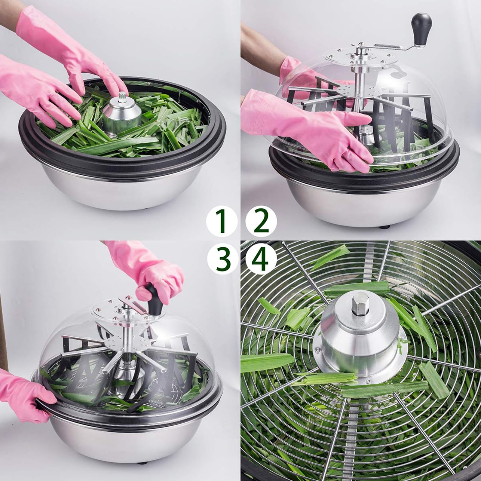 Decespugliatore manuale per foglie, con cupola trasparente e lame in acciaio inox per idroponica efficiente e boccioli di fiori