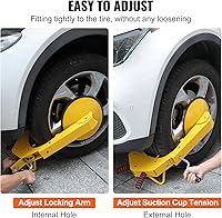 Vista 8 de VEVOR Abrazadera de bloqueo de rueda, paquete de 2 cerraduras de rueda de remolque, bloqueo de neumático antirrobo de servicio pesado, bloqueo