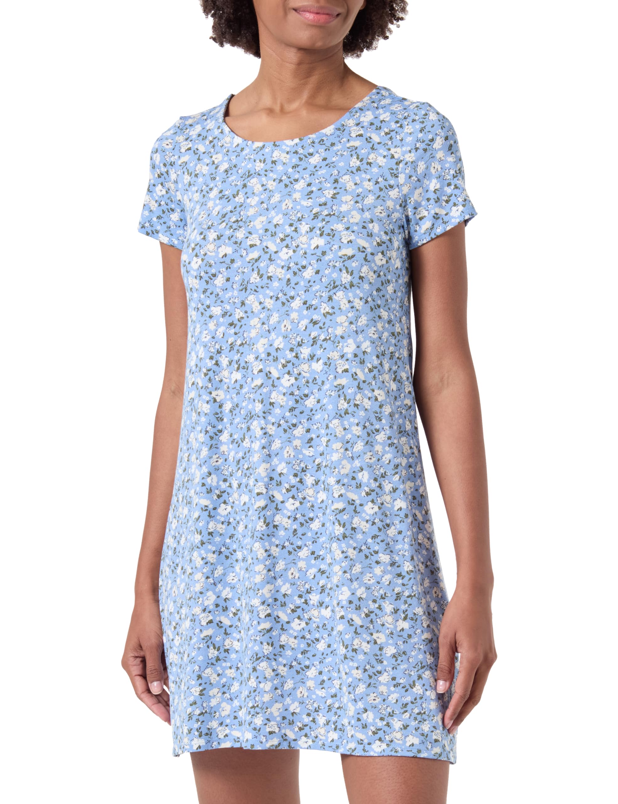 Only Women's Blue Onlbera Back Lace Up S/S Dress Jrs Noos Summer, Small