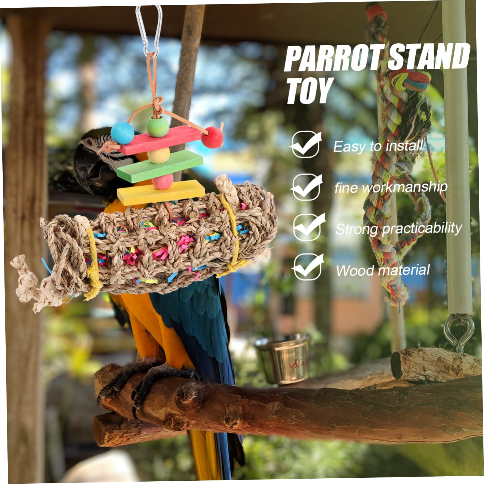 minkissy 3pièces Jouet à Mâcher Suspendu pour Perroquet Accessoire pour Oiseaux Jouet à pour Oiseaux De Compagnie