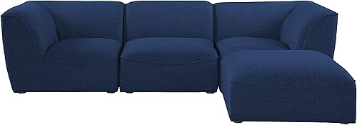 Miniatura 8 de Meridian Furniture Miramar Collection Modern  Modular tapizado con textura de lino contemporáneo, 109 pulgadas de ancho x 73 pulgadas de profundidad