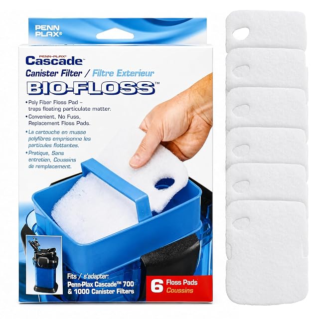 Penn-Plax Cascade Bio-Floss - Almohadillas de Hilo de Fibra de poliéster para filtros de Acuario Cascade 700…