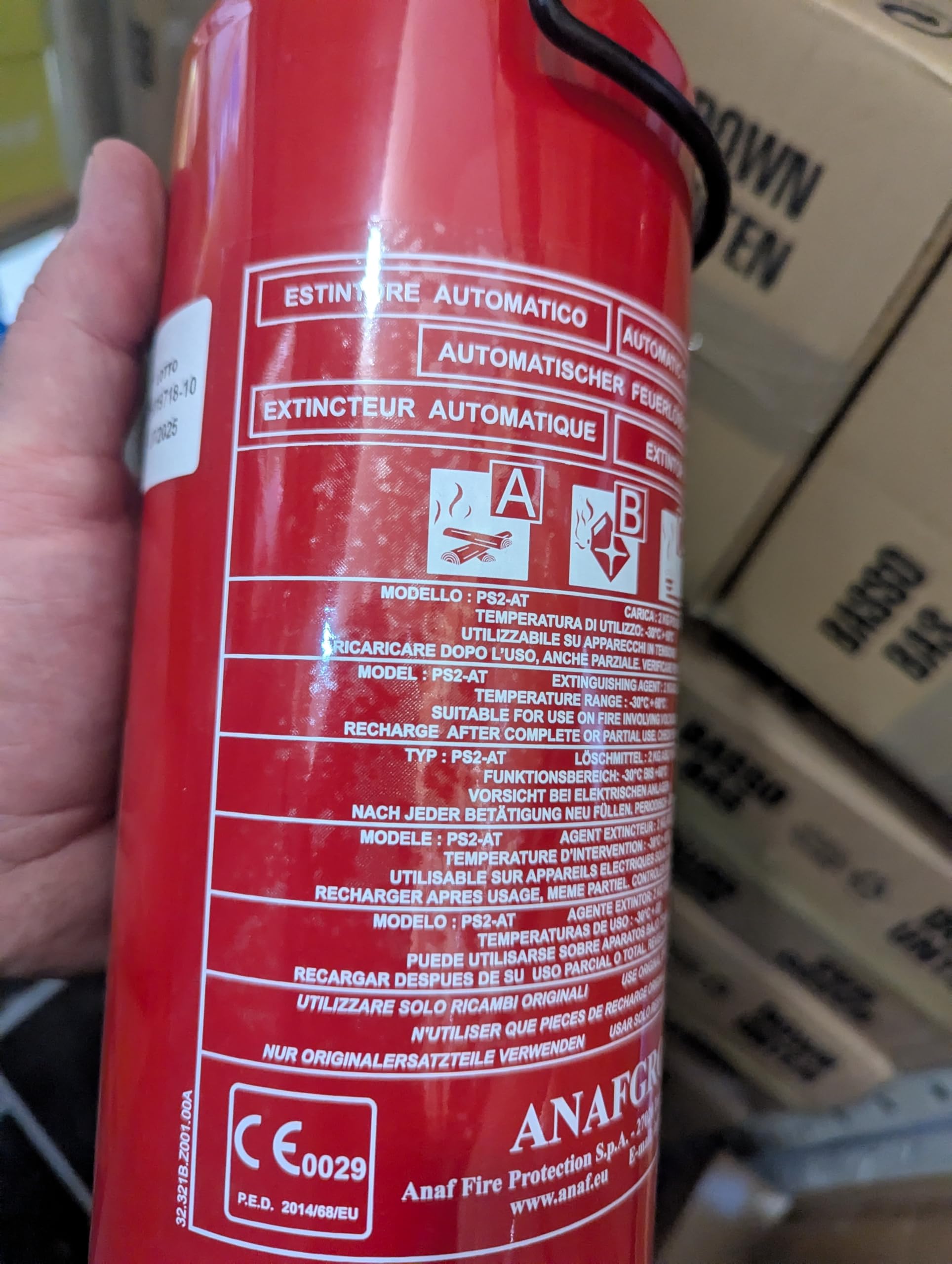 Extincteur automatique à pluie de poudre 2 kg