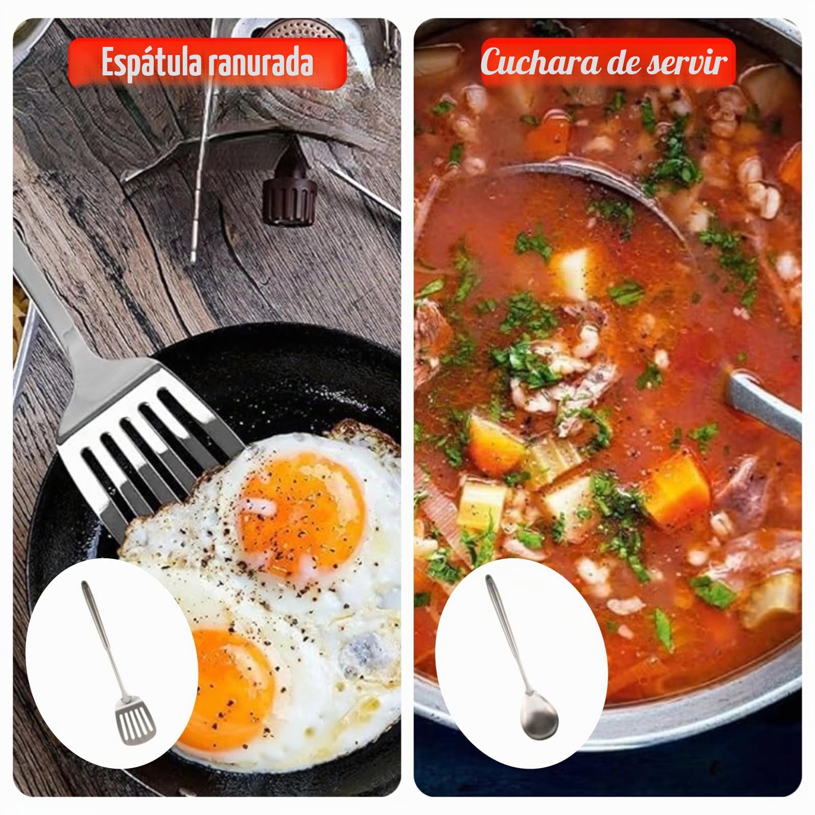 Juego de 6 utensilios de cocina de acero