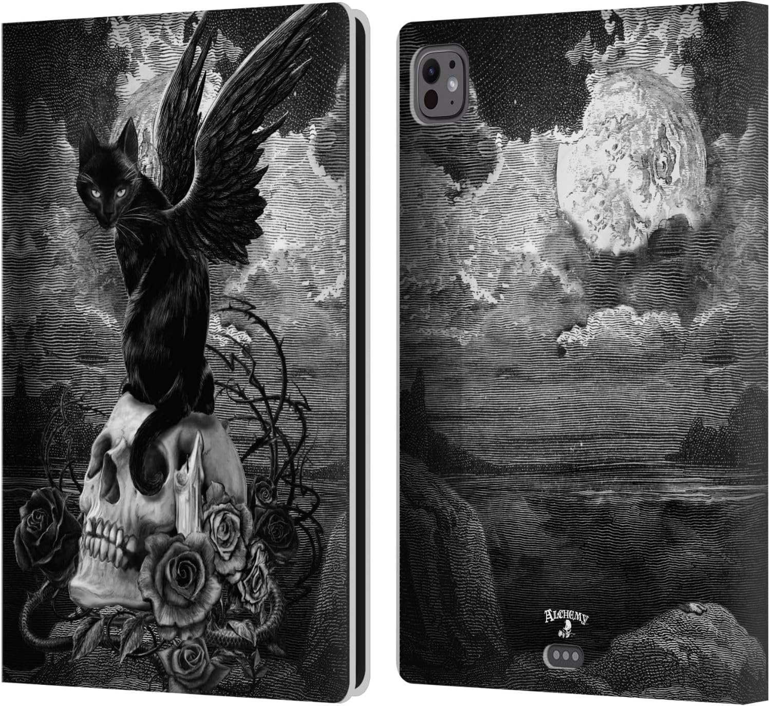 Head Case Designs Officially Licensed Alchemy Gothic Paracelsus Cats Leather Wallet Case Compatible with Apple iPad 9.7 2017 / iPad 9.7 2018