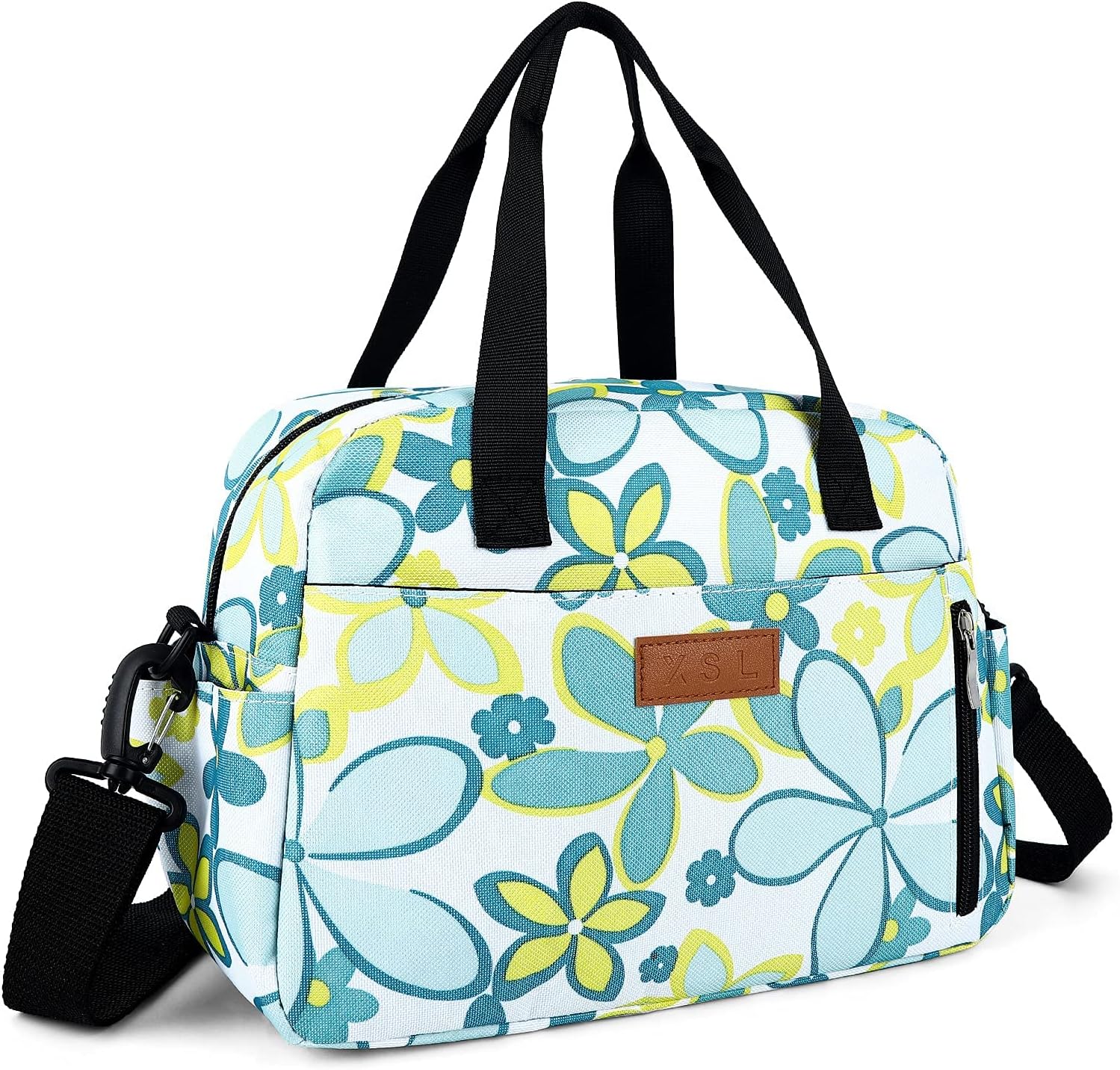 XSL Tote Lunch Bags Cooler Box: Women Reusable Multi-functional Containers Insulated Dinner Package Picnic Work Bento Basket - Lily Flower