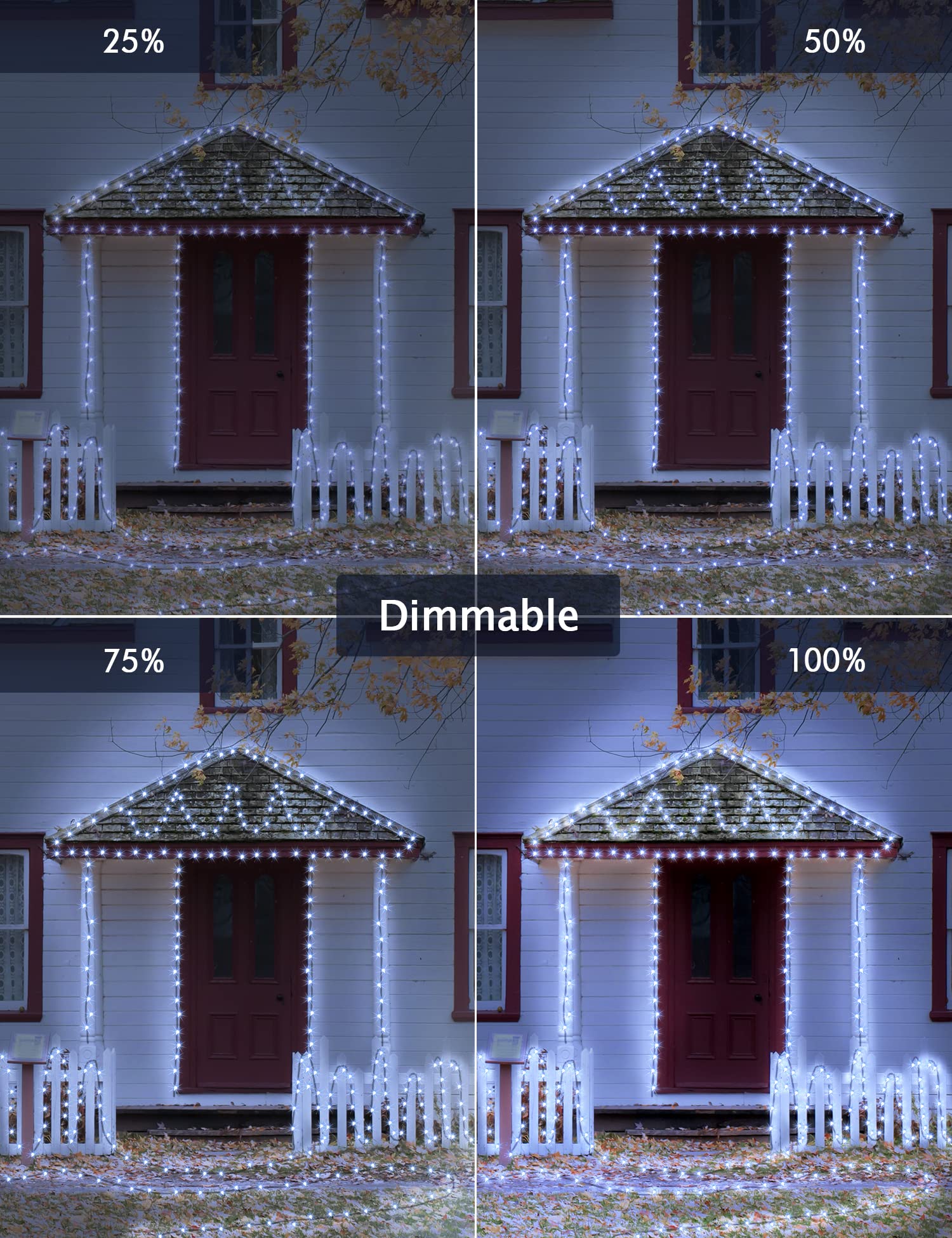GYLEFY 100M Guirlande Lumineuse Extérieure, 800 LED, Blanc Froid | Lumières de Noël, 8 Modes d'Éclairage, Étanche, Timer & Mémoire, Décoration pour Arbre, Mariage, Anniversaire, Chambre