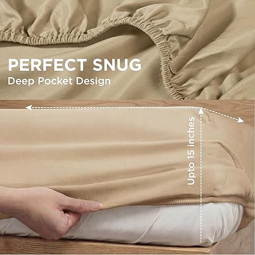 Miniatura 2 de Sábana bajera tamaño Queen – Funda de colchón de microfibra suave de 15 pulgadas, resistente a las arrugas, transpirable y duradera, súper suave,