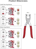Vista 2 de Kit de botón de presión de metal Mandala Crafts - Botones a presión y herramienta de cierre a presión - Cierres coloridos de 9.5mm para coser, ropa