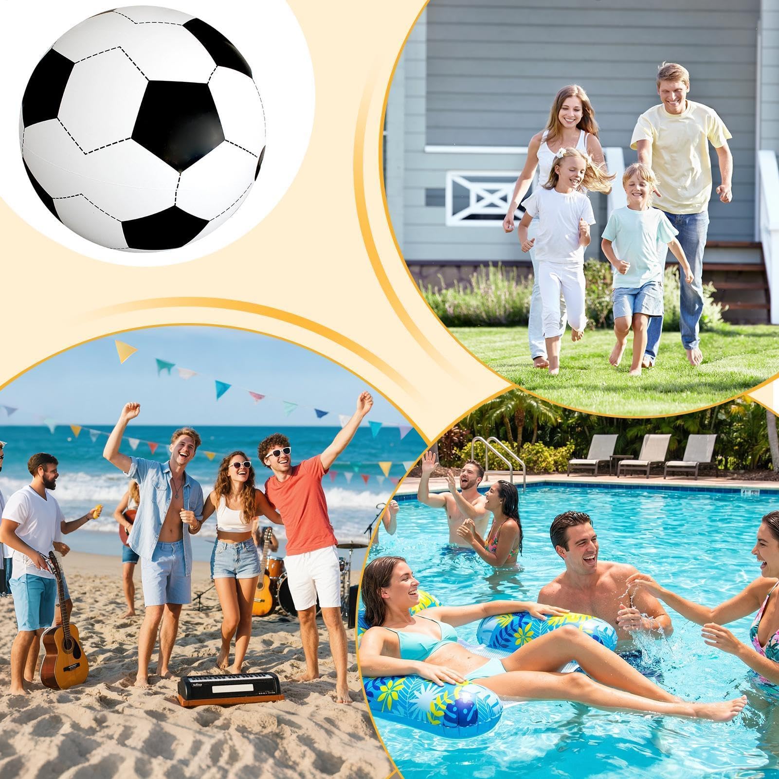 Genérico Balón Fútbol Inflable Gigante 80 Centímetros de Playa | Pelotas inflables para piscina para adolescentes, adultos, padres, patio trasero, picnic, hotel, piscina, parque, jardín,