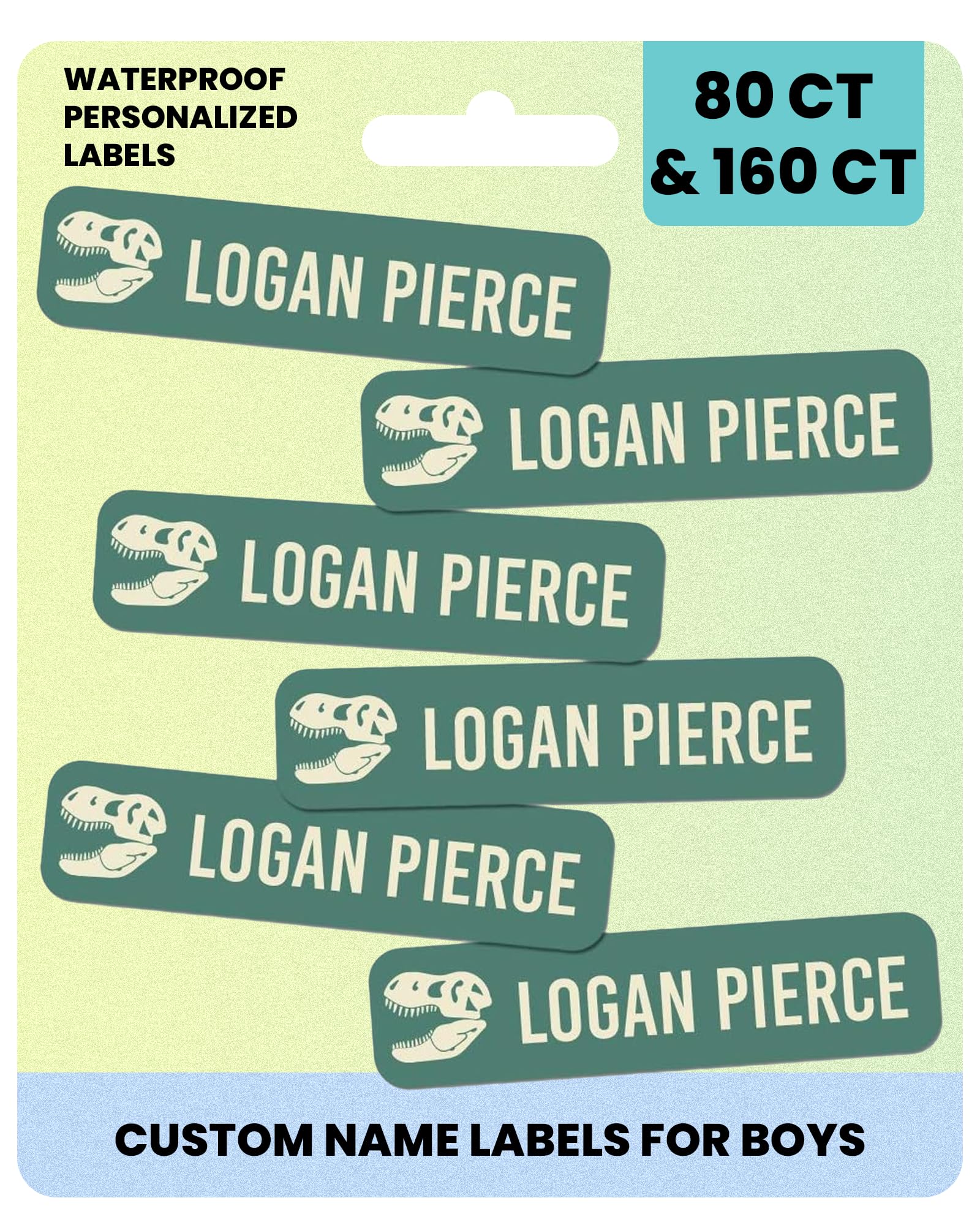 Label Daddy Personalized Waterproof Name Labels for Boys – Custom Kid's Labels for School & Camp – No Iron Needed – Durable for Bottles, Backpacks,