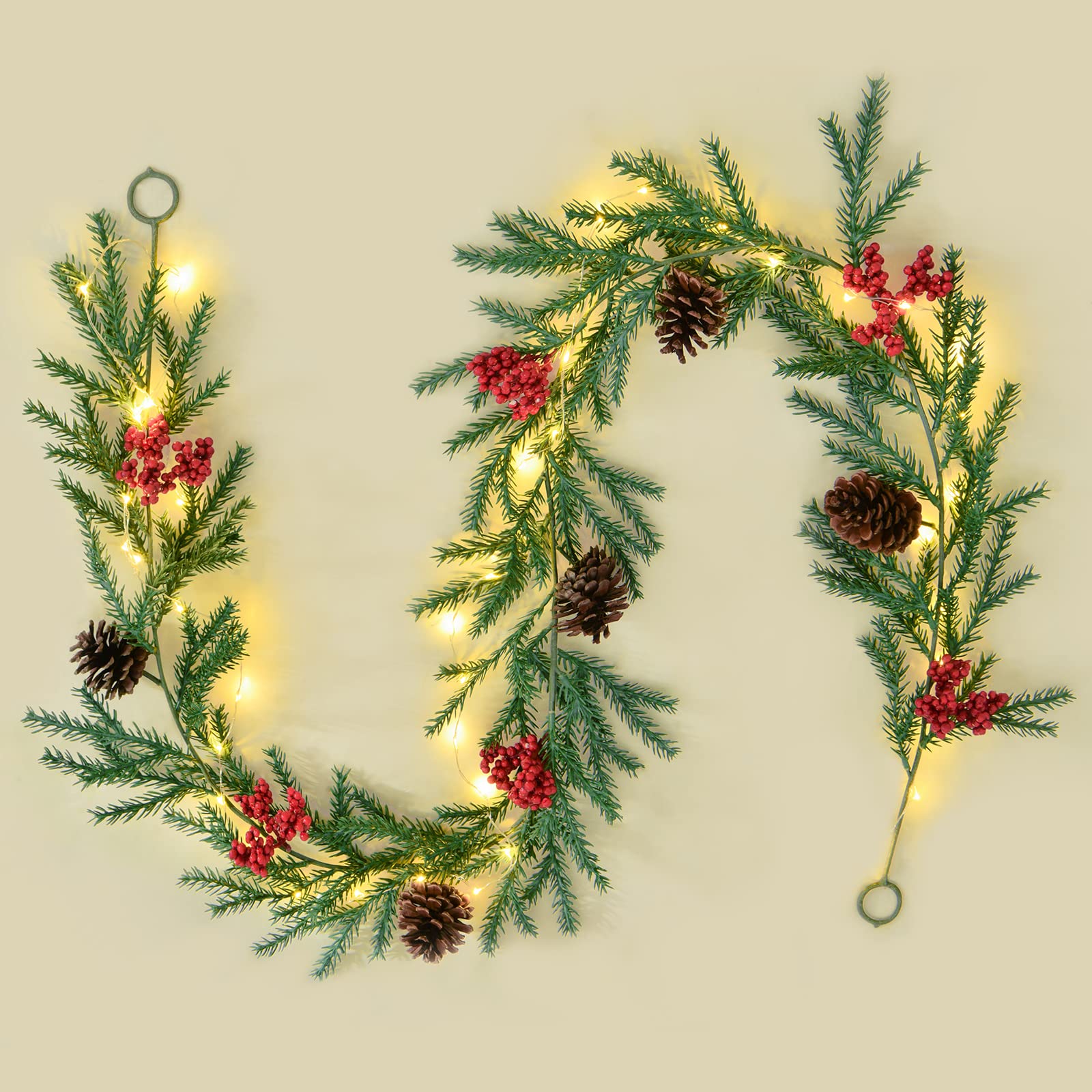 Buy Dolicer 6 Ft Christmas Garland with Lights, Battery Operated