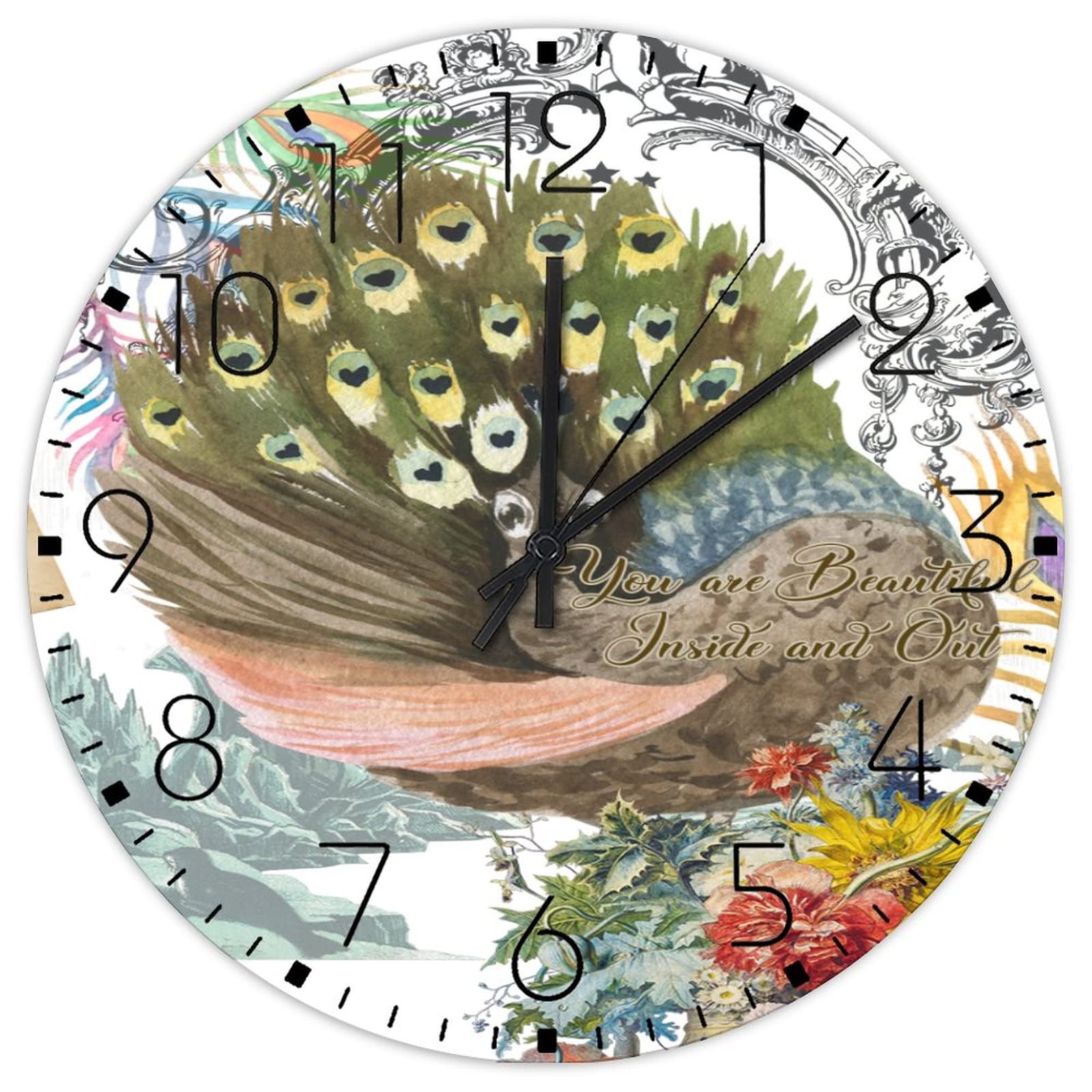 Horloge murale bois sans tic-tac 30cm pour décoration école