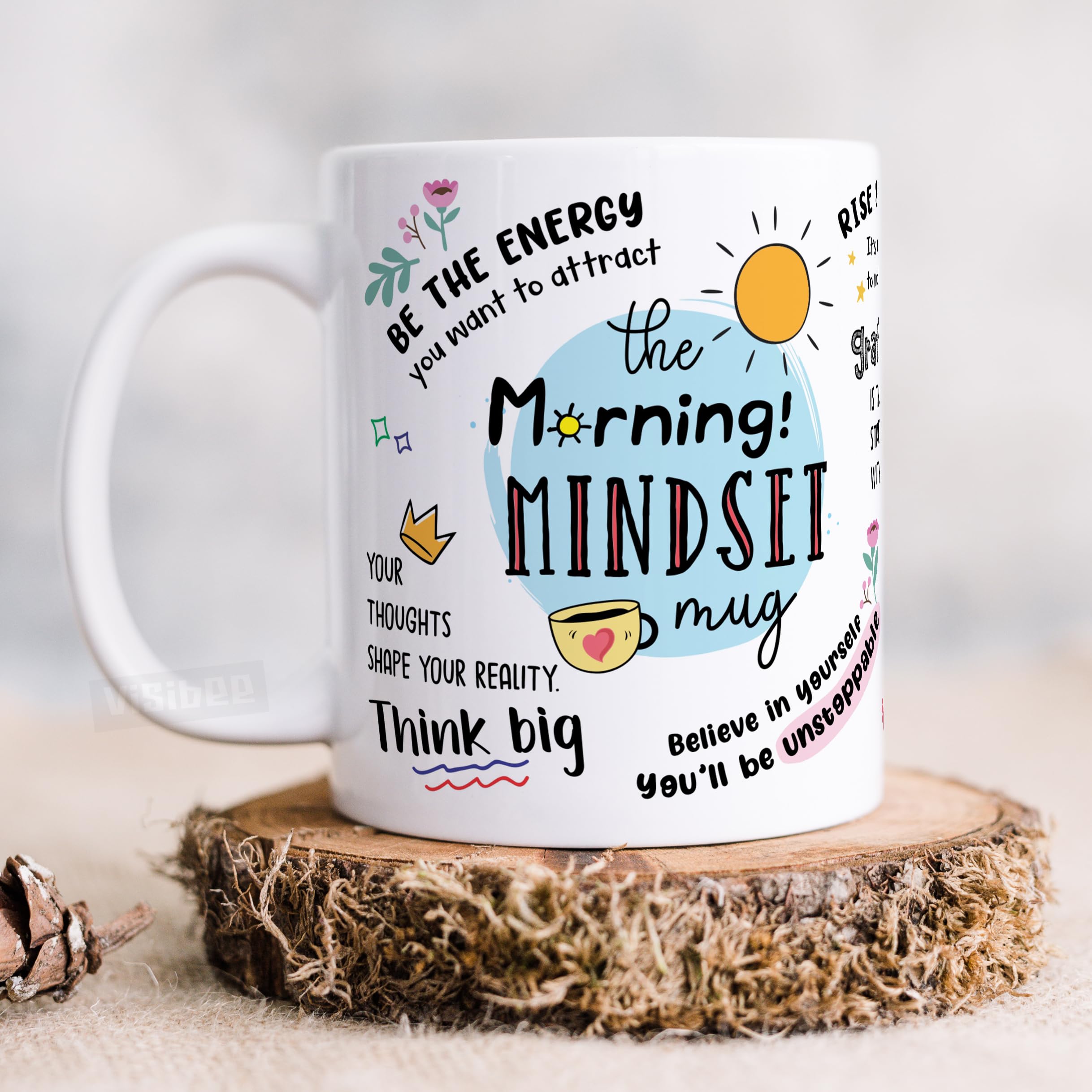Sponsored Ad - The Morning Mindset Motivational Mug Ceramic 325ml Motivational Quote Coffee Mug and Tea Cup for Gift