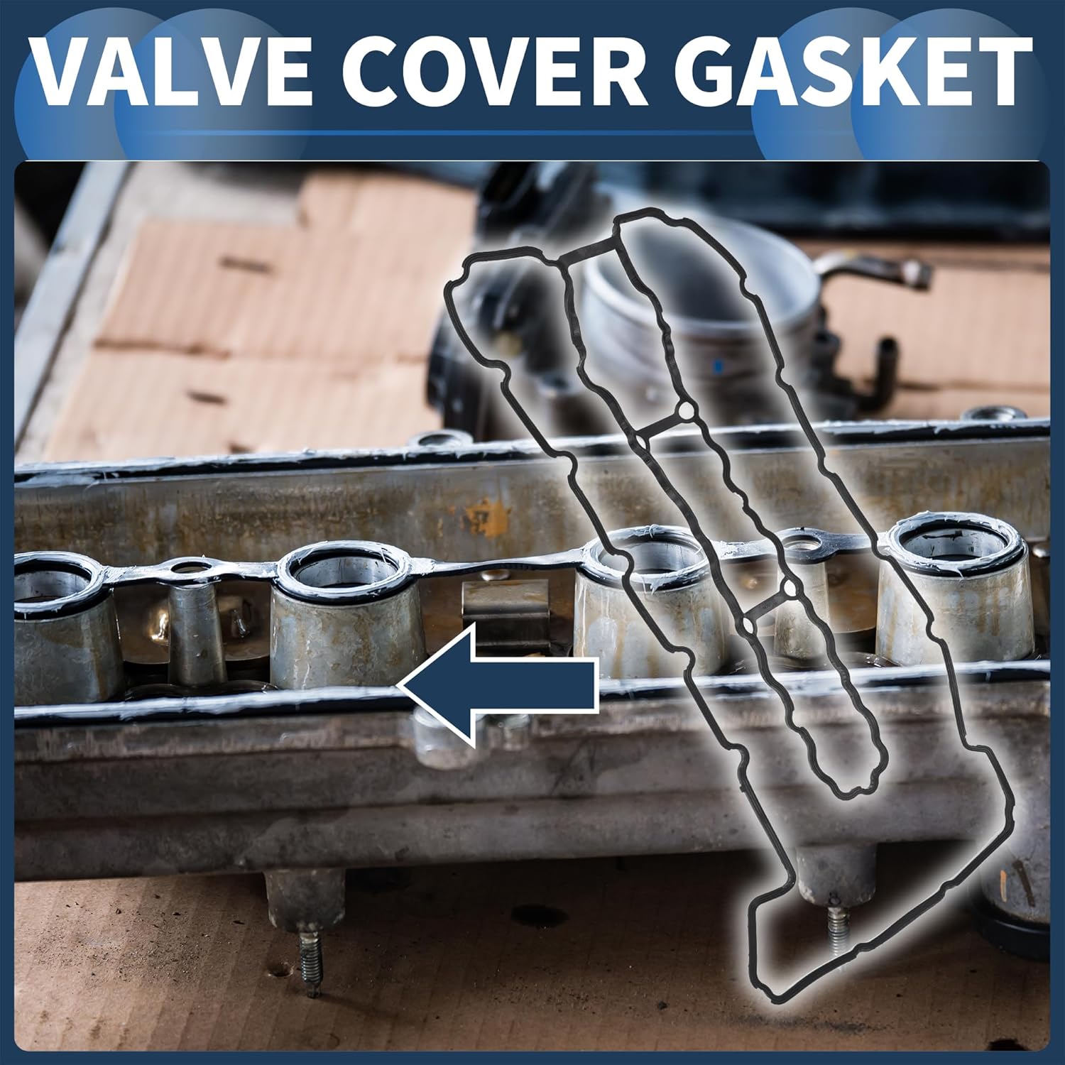 Valve Cover Gasket, Cylinder Head Valve Seal Gasket No.11127544368 for BMW 3 5 2005-2013 Black, Rocker Cover Gasket 1 Pcs