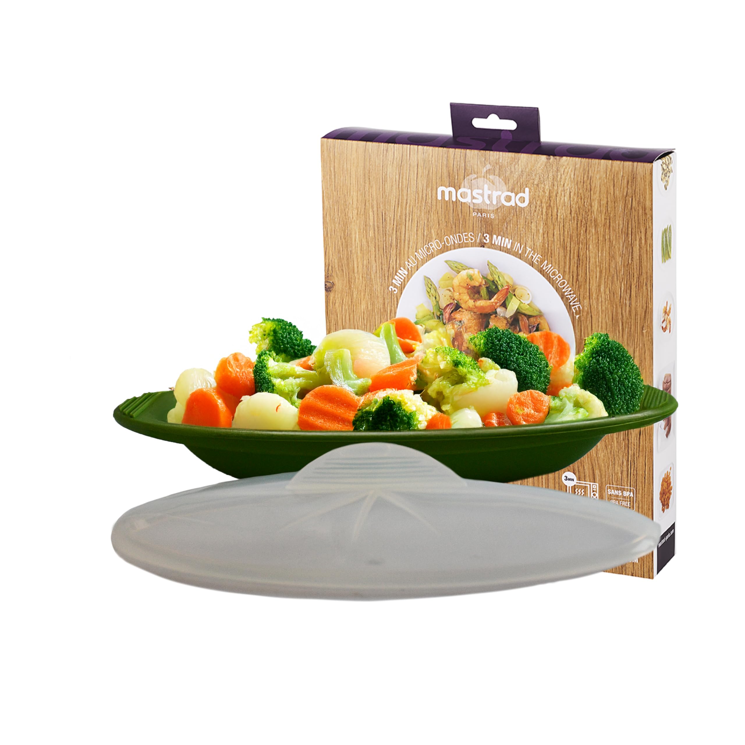 Mastrad - Papillotes Silicone Lot De 2 (360 ml) – Cuisson Vapeur Saine Micro-ondes & Four - Flexibles & Anti-Adhérentes – -40°C à 220°C – Poignées Rigides - Silicone Sans BPA