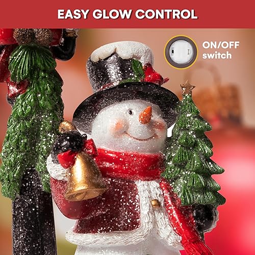 Miniatura 5 de VP Home - Decoración de casa de campo navideña, estatuillas de resina iluminadas con luz LED de interiores para días festivos, decoraciones de fibra