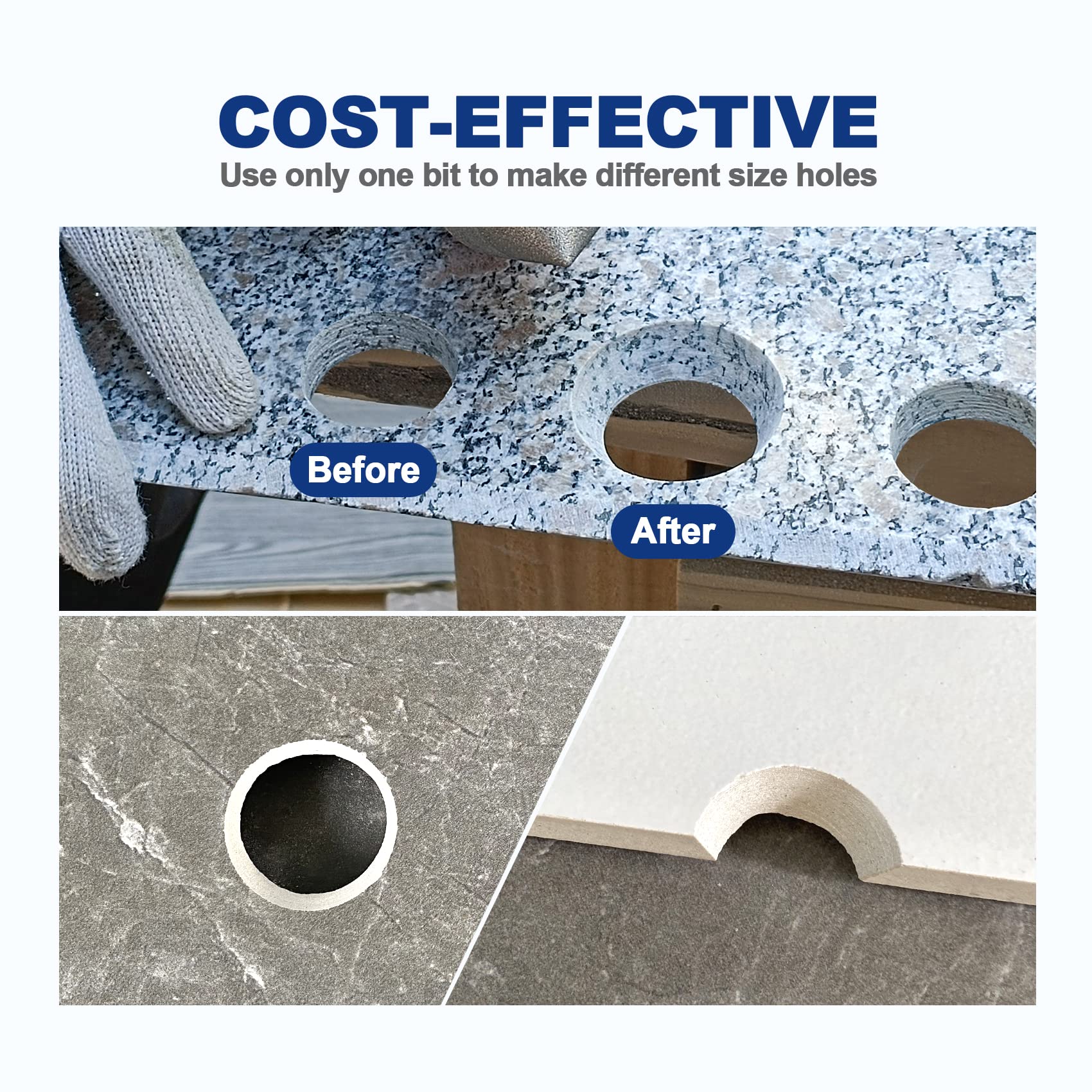 Foret conique diamant pour carrelage - BRSCHNITT 35 mm x filetage M14 - Fraise à chanfreiner diamantée pour façonner l'élargissement des trous existants de granit, marbre et porcelaine