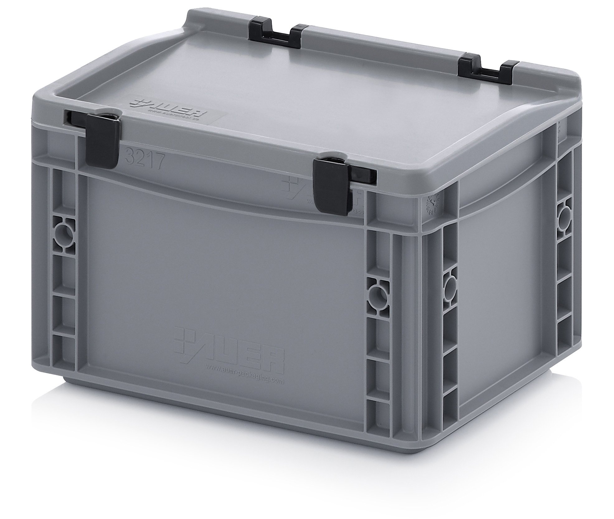 Eurobehälter 30 x 20 x 18,5 cm mit Scharnierdeckel 2er Set