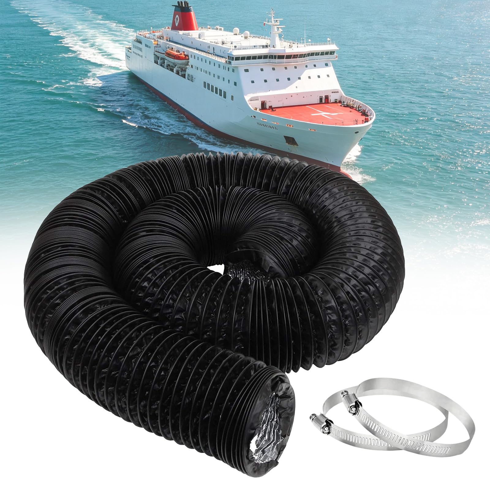 Zuiquity Blower Exhaust Hose, Aluminum Foil Flexible Air Ducting