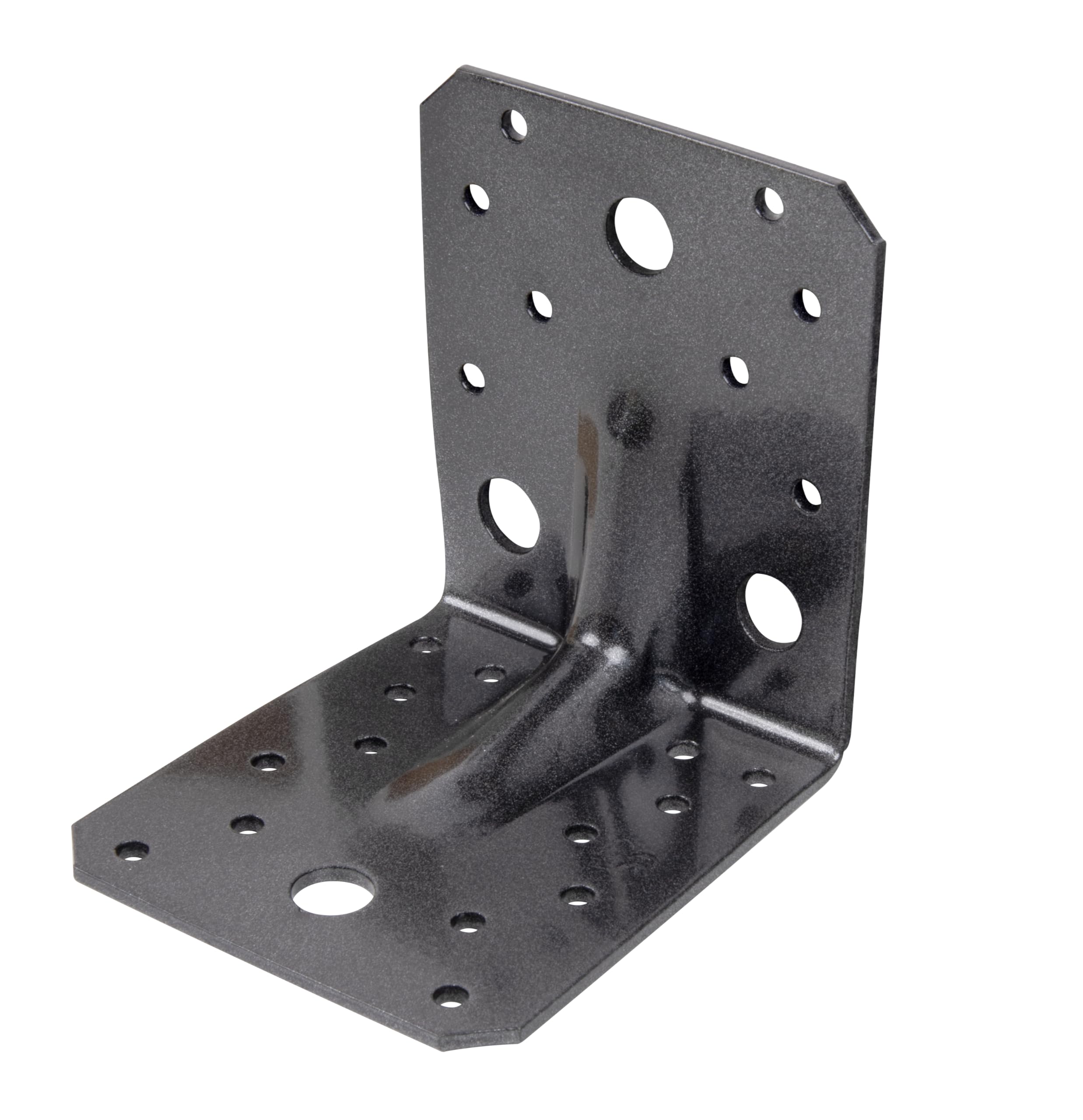 Alberts 823092 DURAVIS® Schwerlast-Winkelverbinder mit Sicke | schwarzdiamant duplexbeschichtet | Größe 105 x 105 x 90 mm | 20er Set