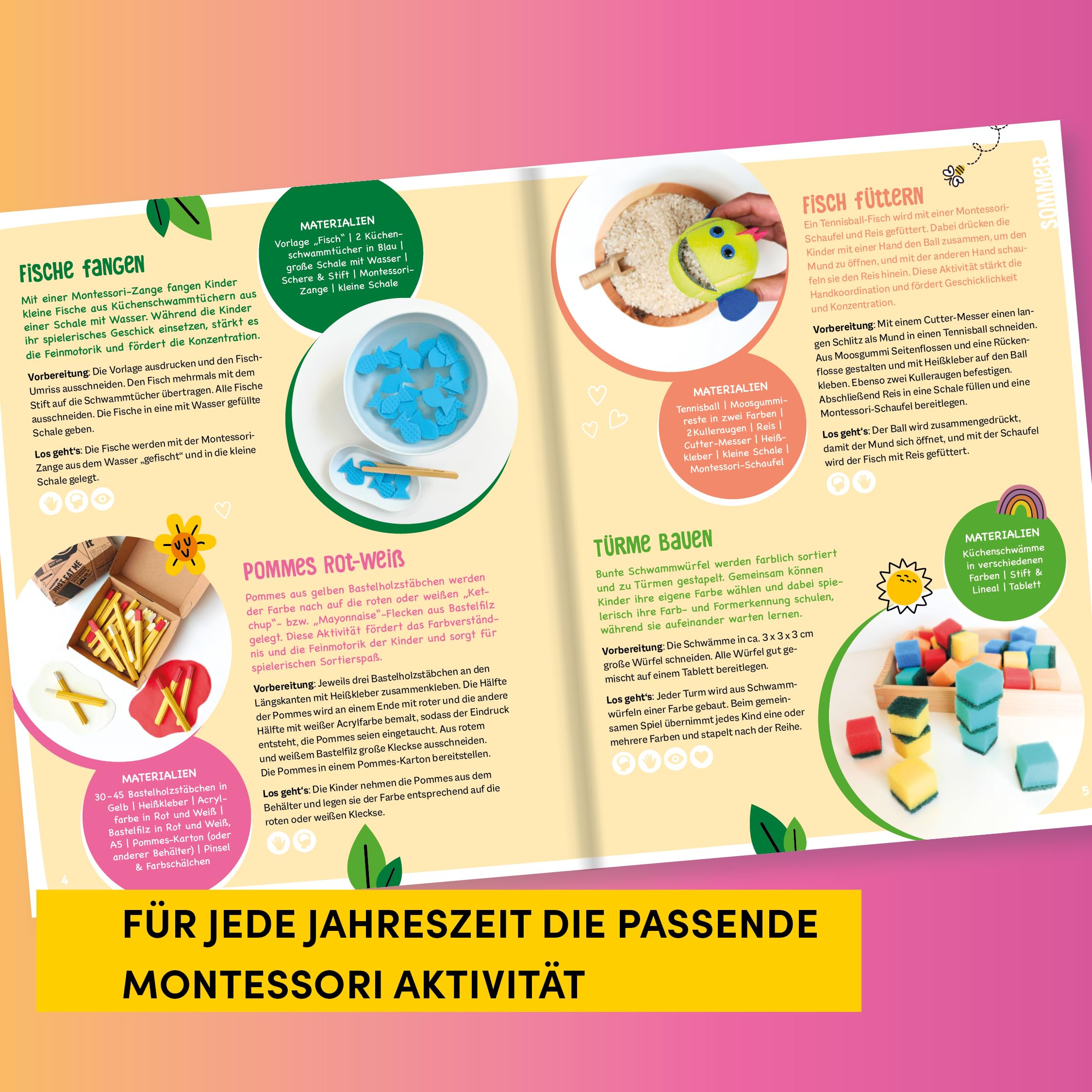 Montessori - 365 Kreativideen rund ums Jahr: Beschäftigungs-, Kreativ- und Tablettideen für jeden Tag. Mit 130 Vorlagen zum Download.