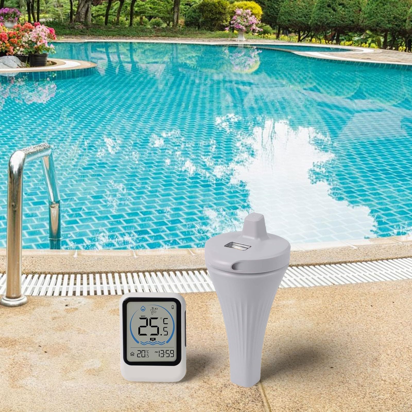 Thermomètre de piscine, sans fil, étanche IP68, thermomètre flottant pour piscine, aquarium, baignoire, surveillance de la température