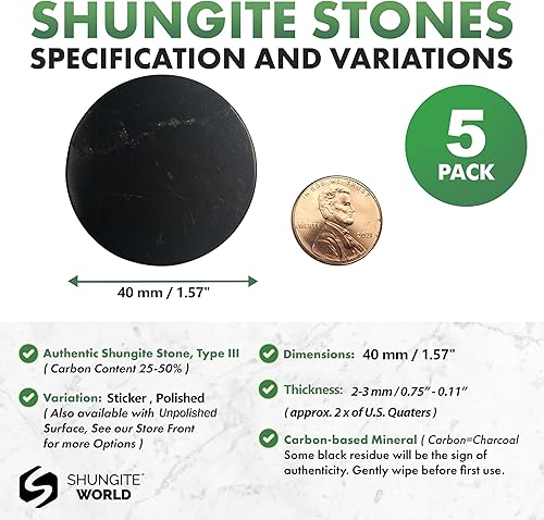 Miniatura 2 de Shungite World Auténtica calcomanía de shungite para funda de teléfono, tableta, computadora portátil, placa de protección de piedras de shungita de
