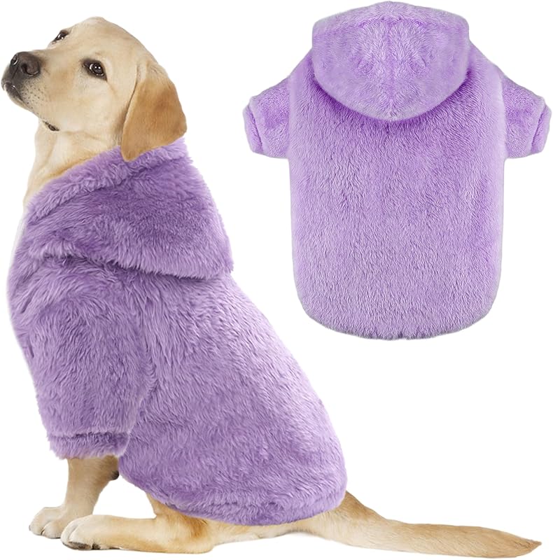 Moletom Fuzzy para Cães Médios e Grandes BAOBICUTE com Capuz e Pelúcia Dupla Face